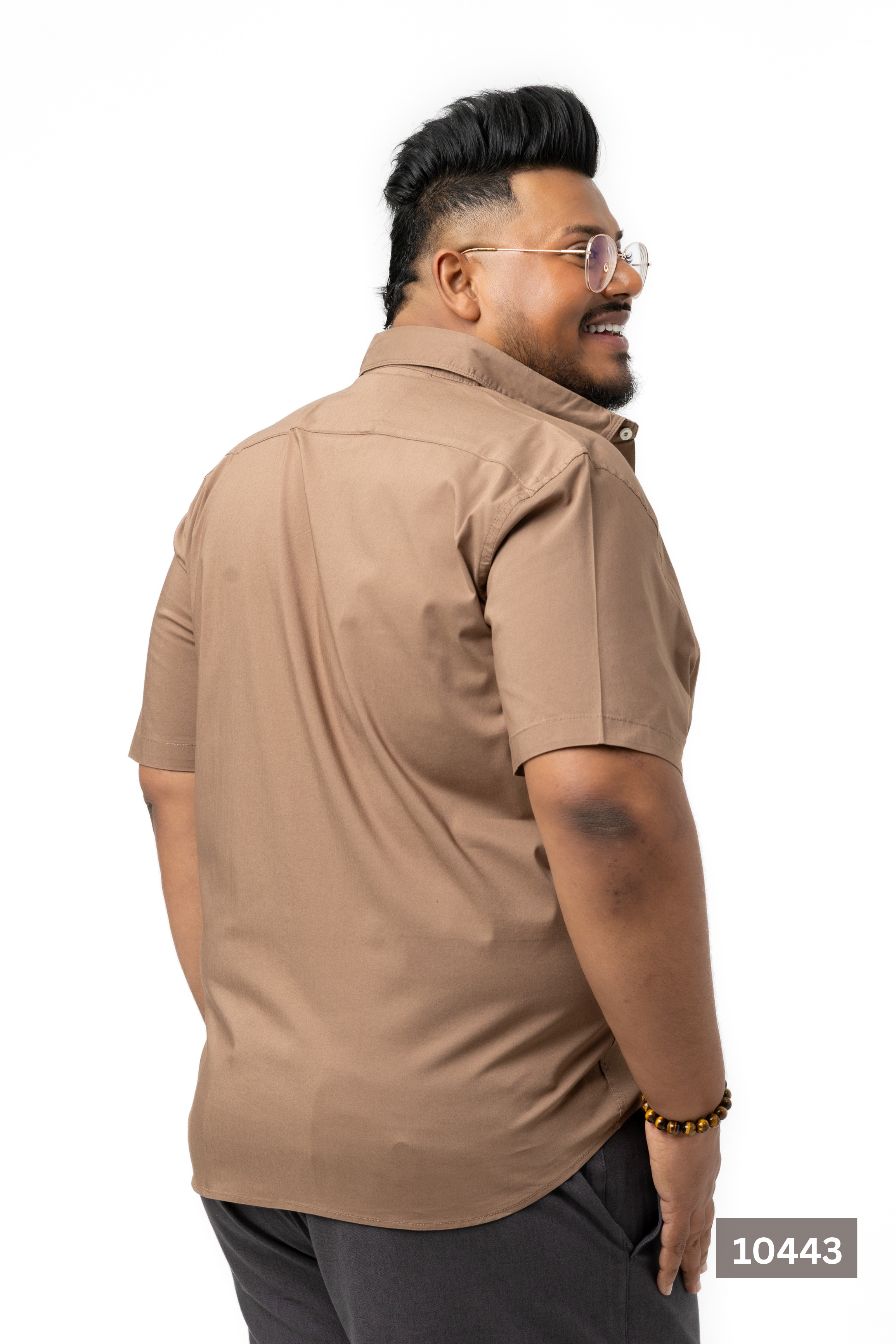 Plus Size Cotton Solid Shirt – Desert Brown | AnationZ
