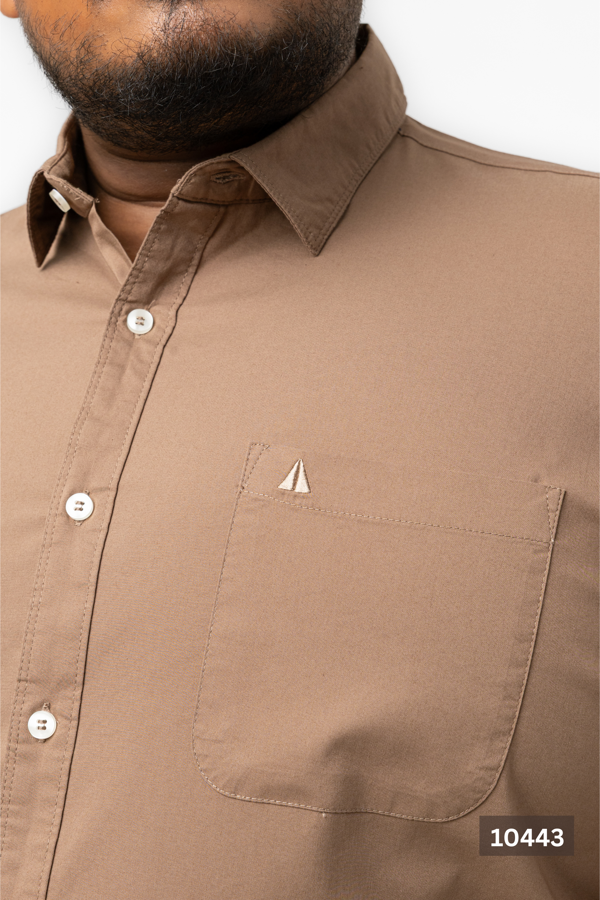 Plus Size Cotton Solid Shirt – Desert Brown | AnationZ