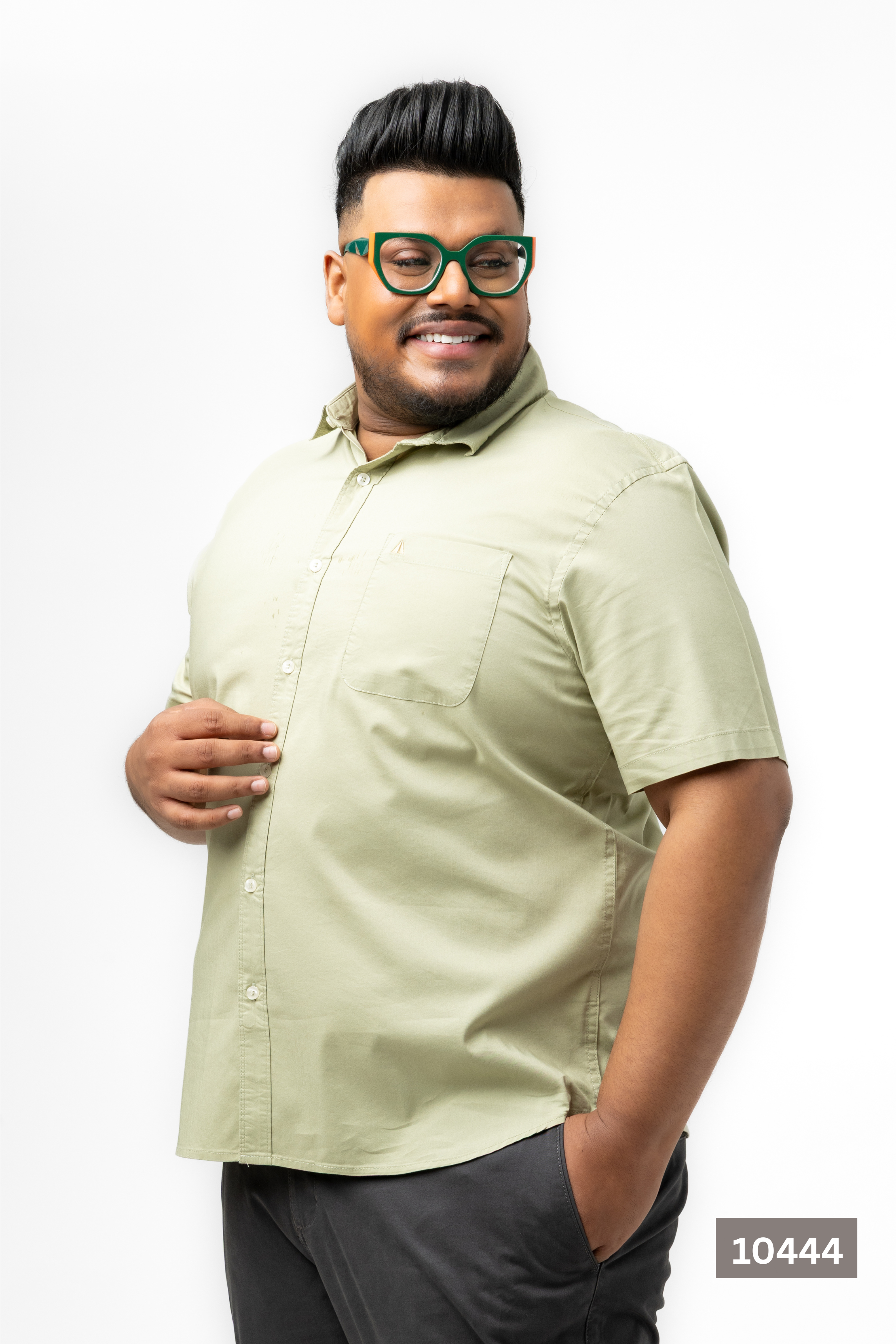 Plus Size Cotton Solid Shirt – Forest Green | AnationZ