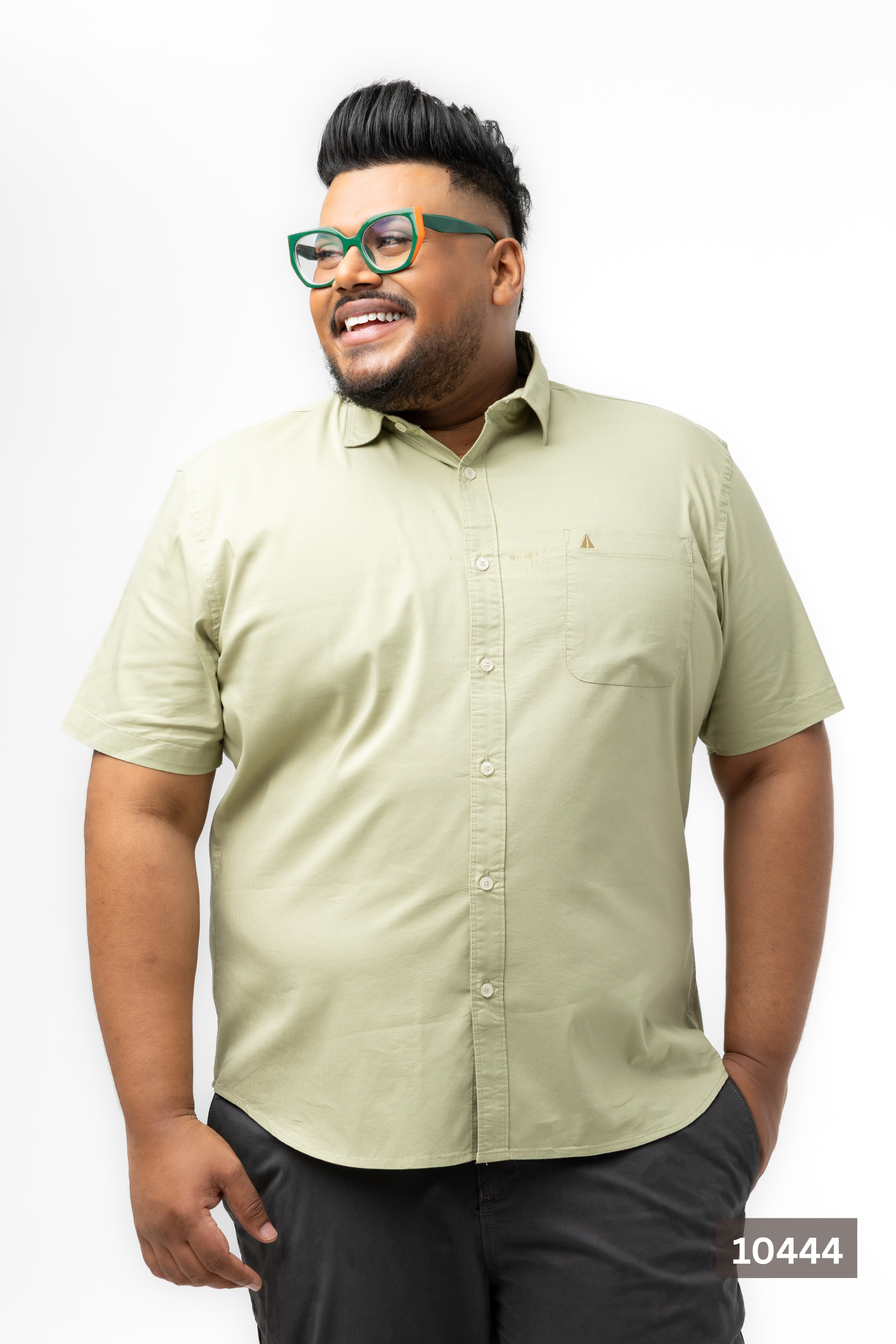 Plus Size Cotton Solid Shirt – Forest Green | AnationZ