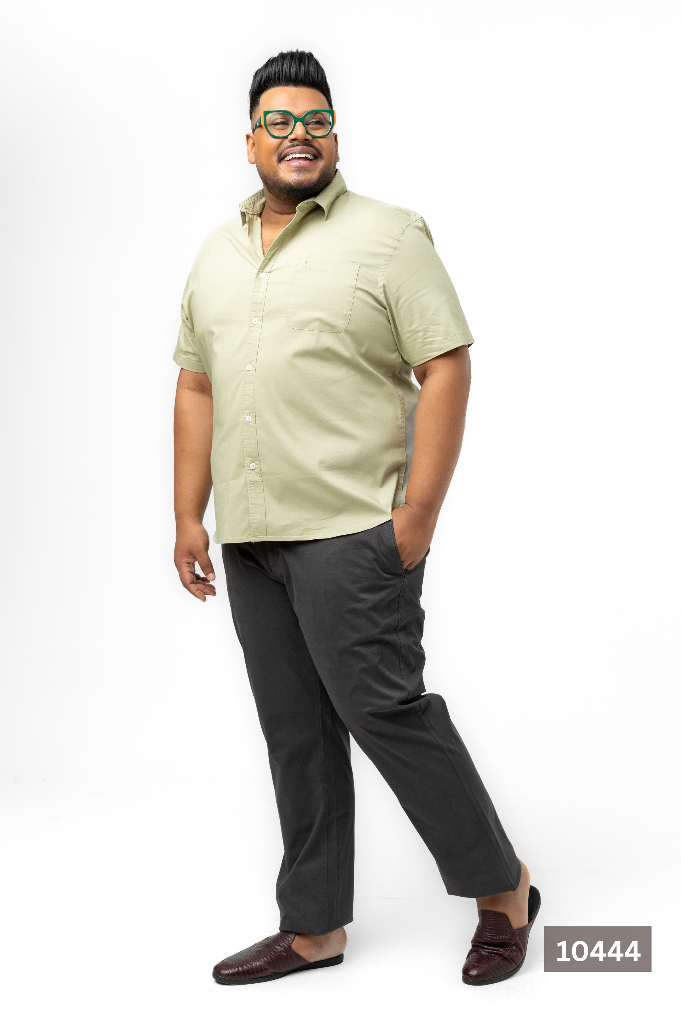 Plus Size Cotton Solid Shirt – Forest Green | AnationZ