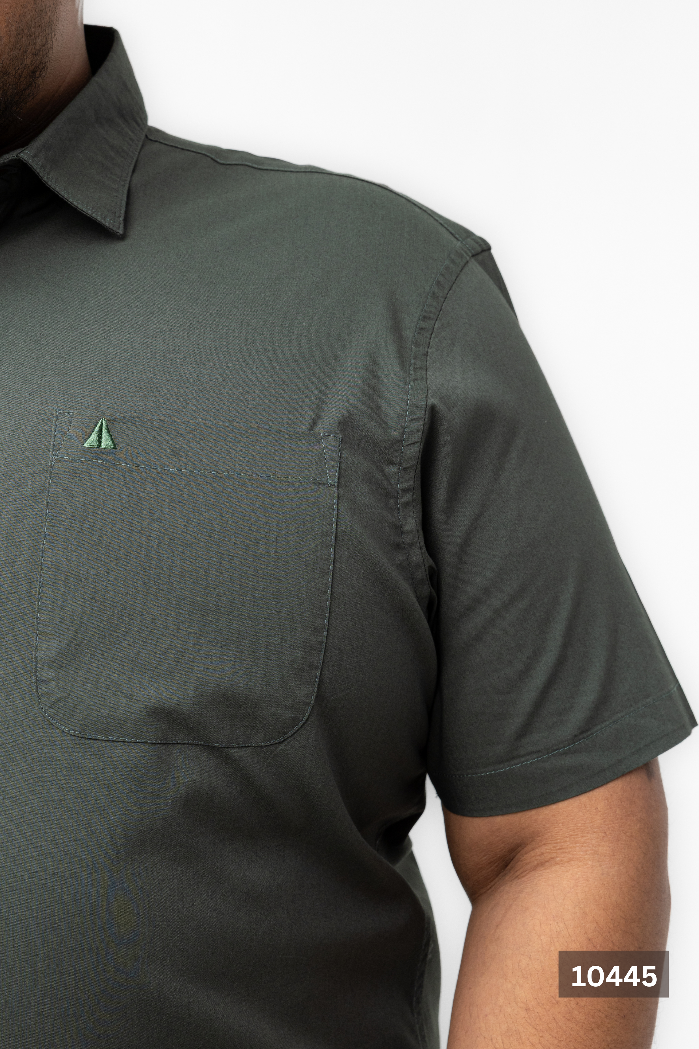 Plus Size Cotton Solid Shirt – Olive Green | AnationZ