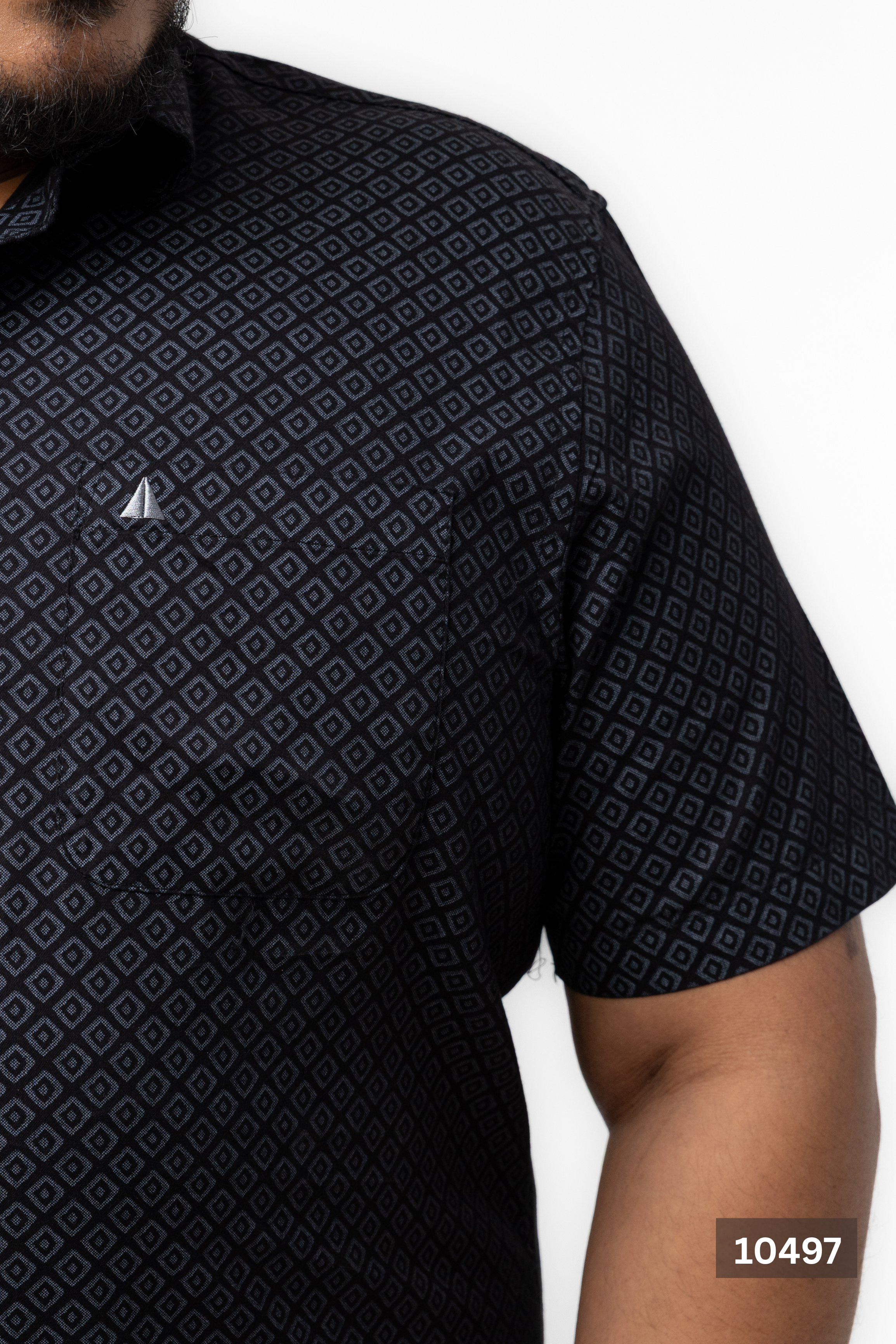 Plus Size Cotton Printed Shirt – Black Diamond | AnationZ