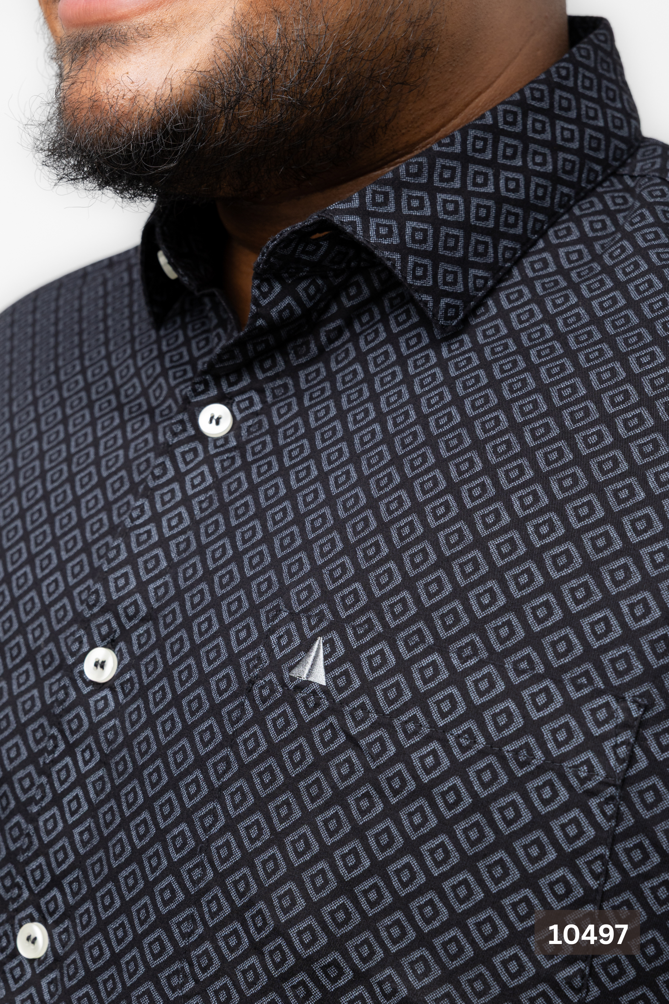 Plus Size Cotton Printed Shirt – Black Diamond | AnationZ