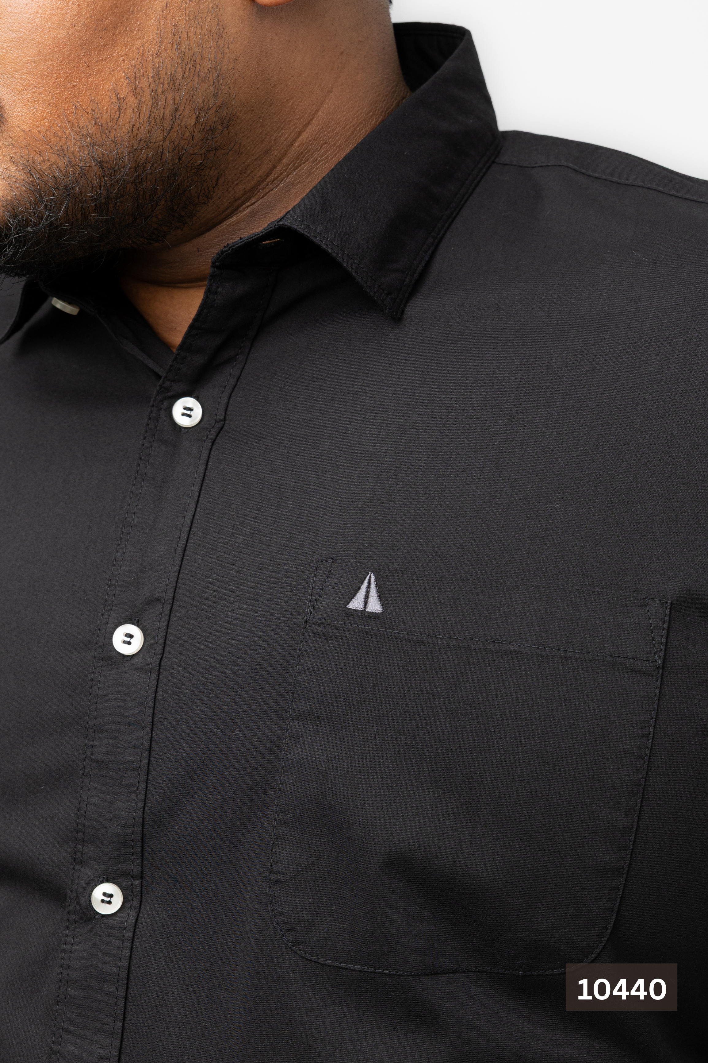 Plus Size Cotton Solid Shirt – Classic Black | AnationZ