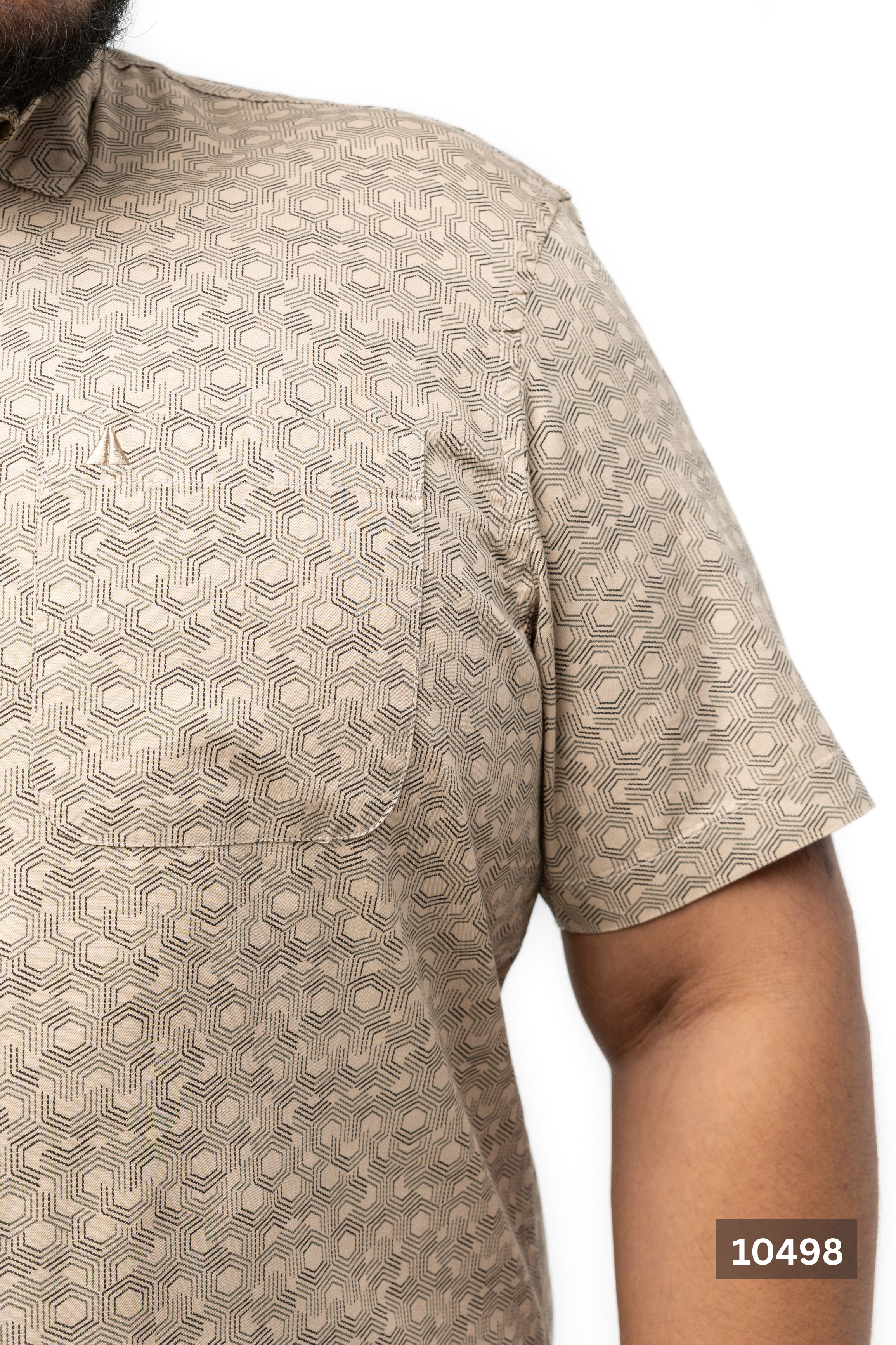 Plus Size Cotton Printed Shirt – Geo Beige | AnationZ