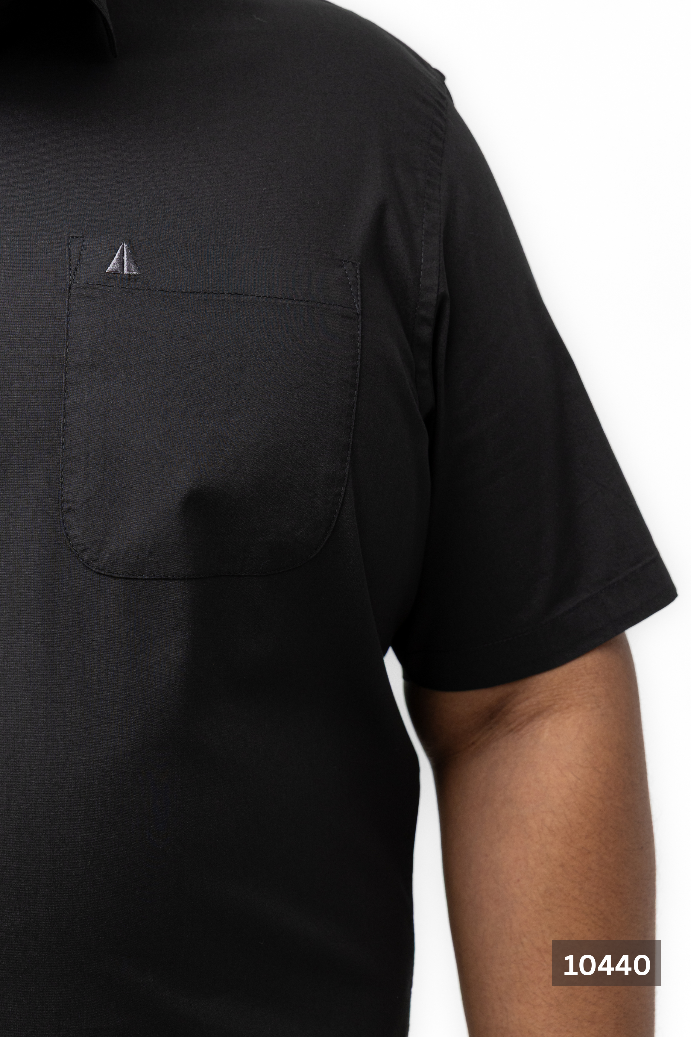 Plus Size Cotton Solid Shirt – Classic Black | AnationZ