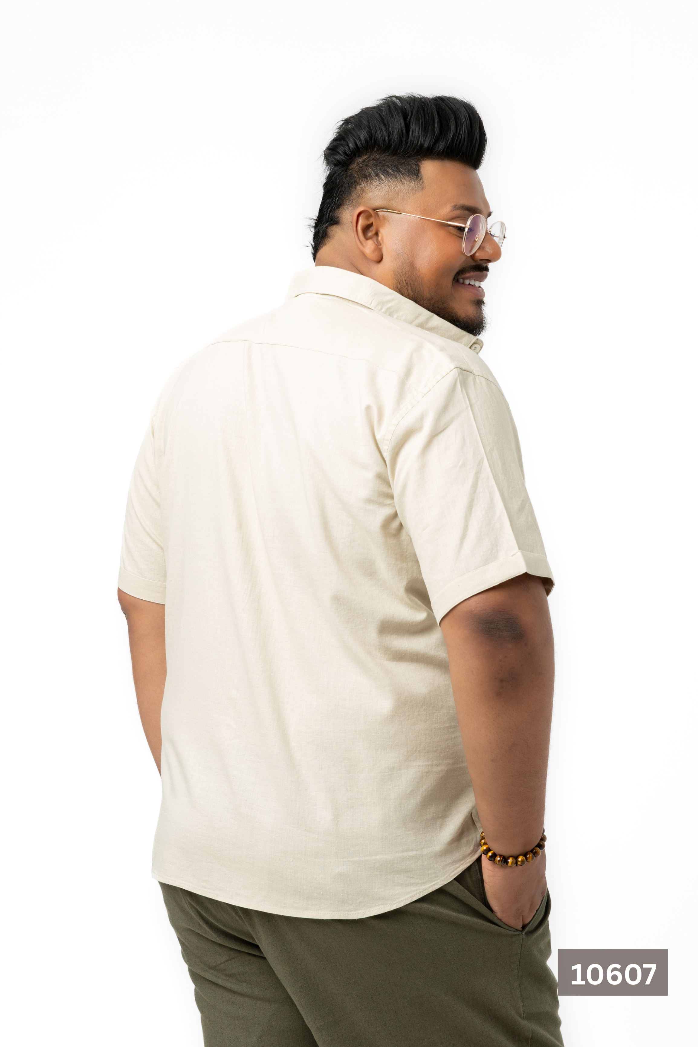 Plus Size Linen Cotton Shirt – Sand Beige | AnationZ