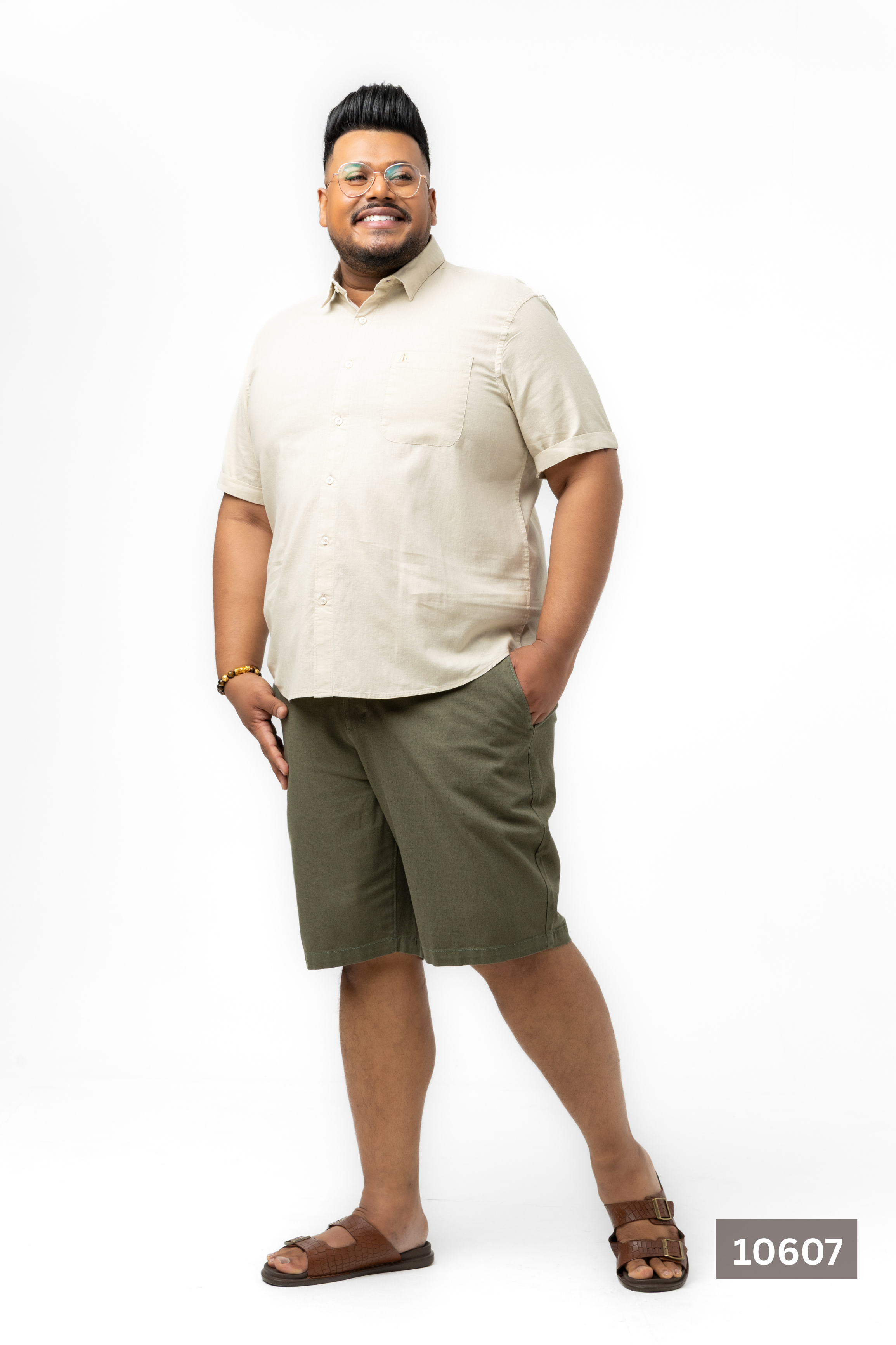 Plus Size Linen Cotton Shirt – Sand Beige | AnationZ