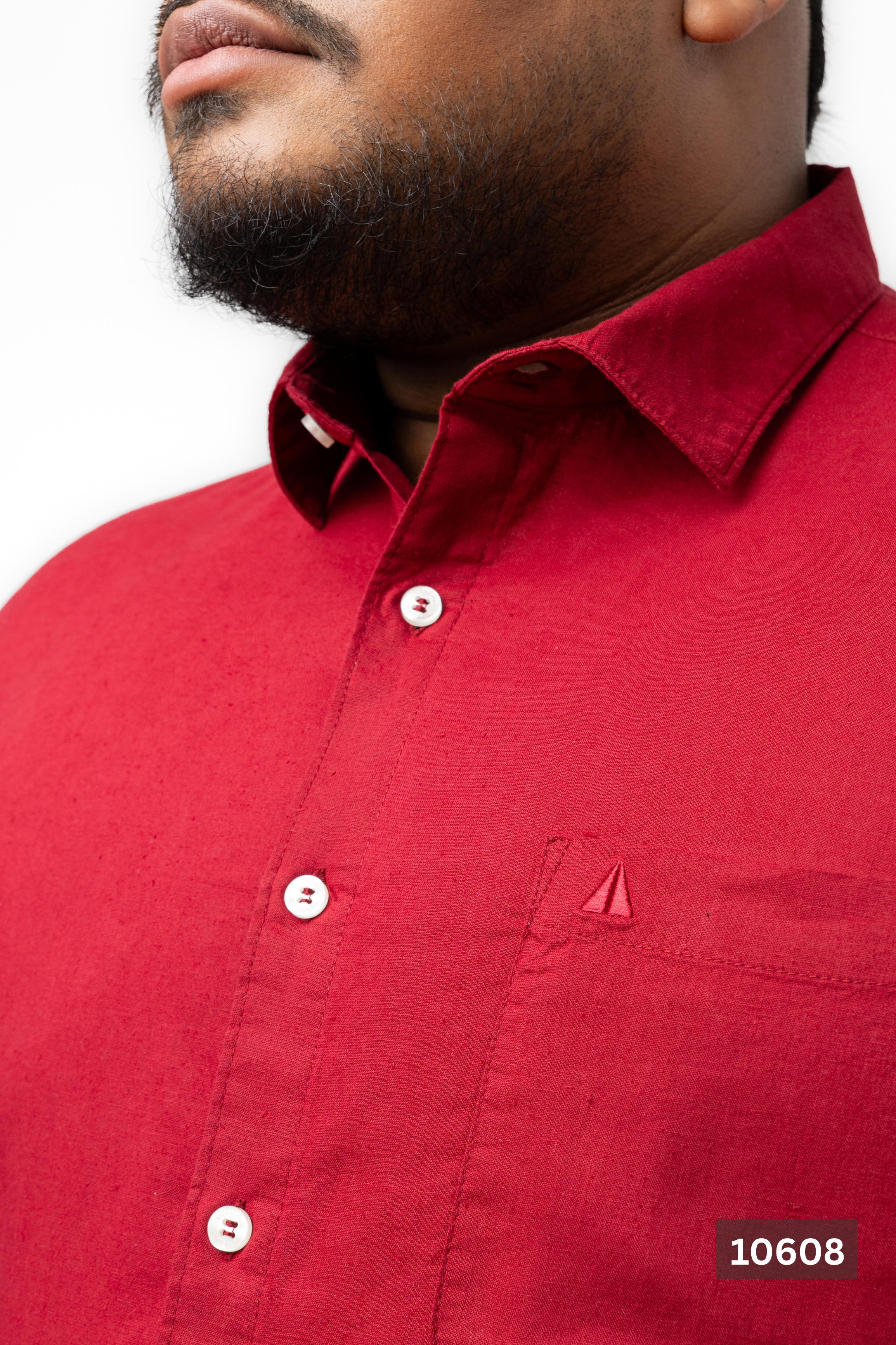 Plus Size Linen Cotton Shirt – Maroon Red | AnationZ