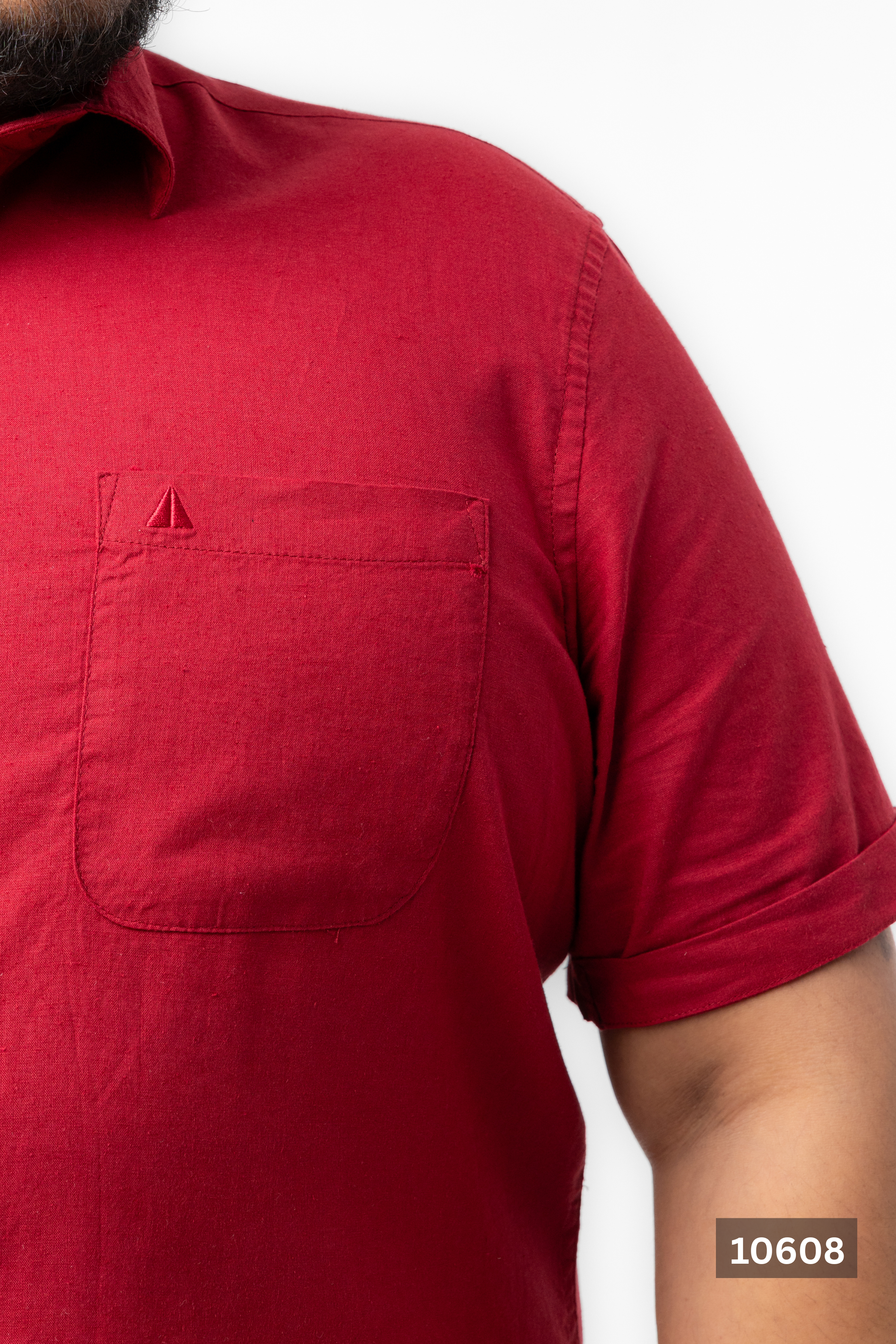 Plus Size Linen Cotton Shirt – Maroon Red | AnationZ