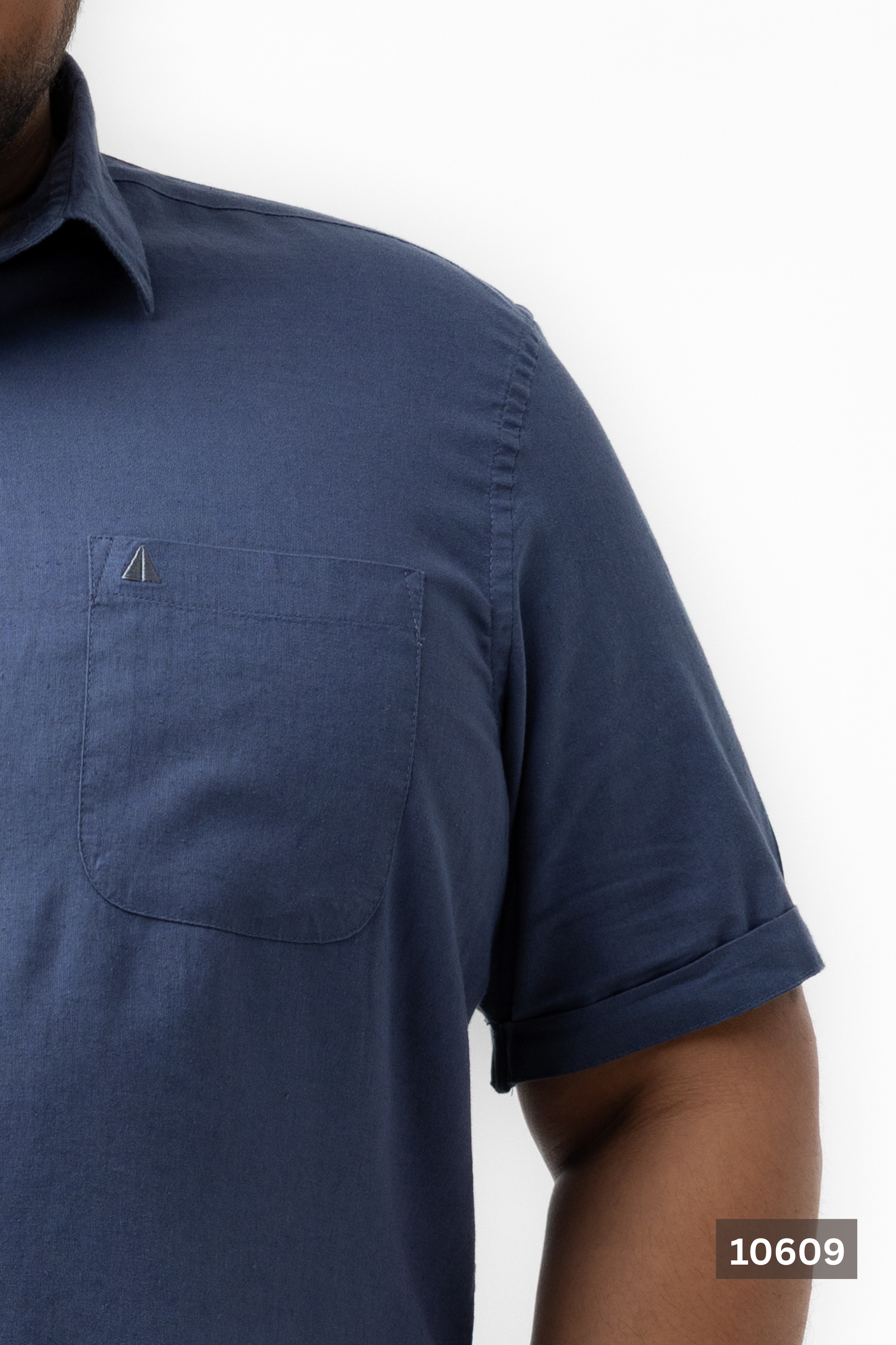 Plus Size Linen Cotton Shirt – Navy Blue | AnationZ