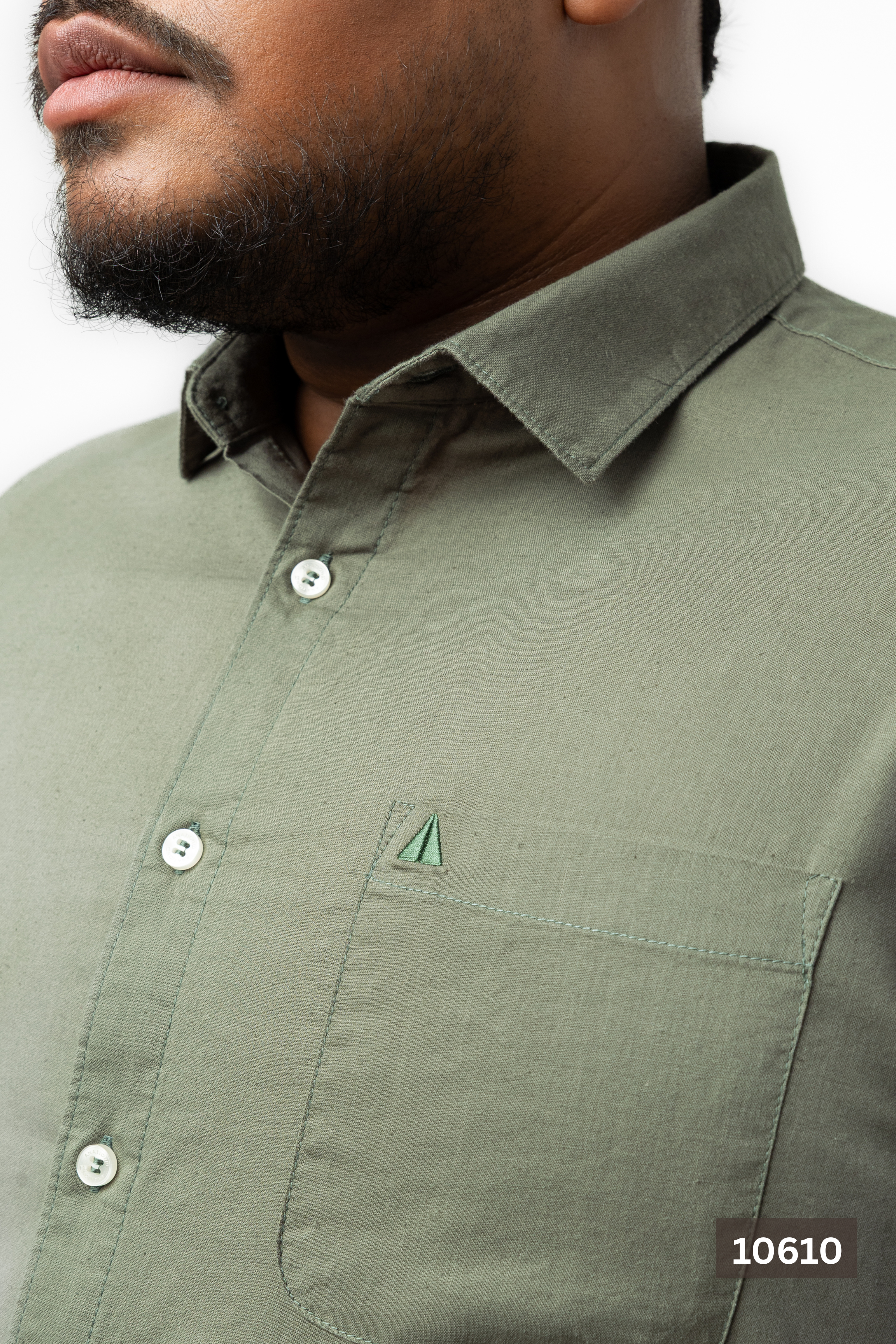 Plus Size Linen Cotton Shirt – Army Green | AnationZ