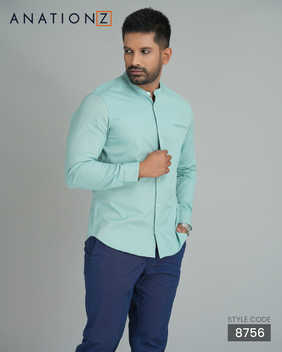 AnationZ Essential Cotton Long Sleeve Shirt - Sage Breeze Sri Lanka