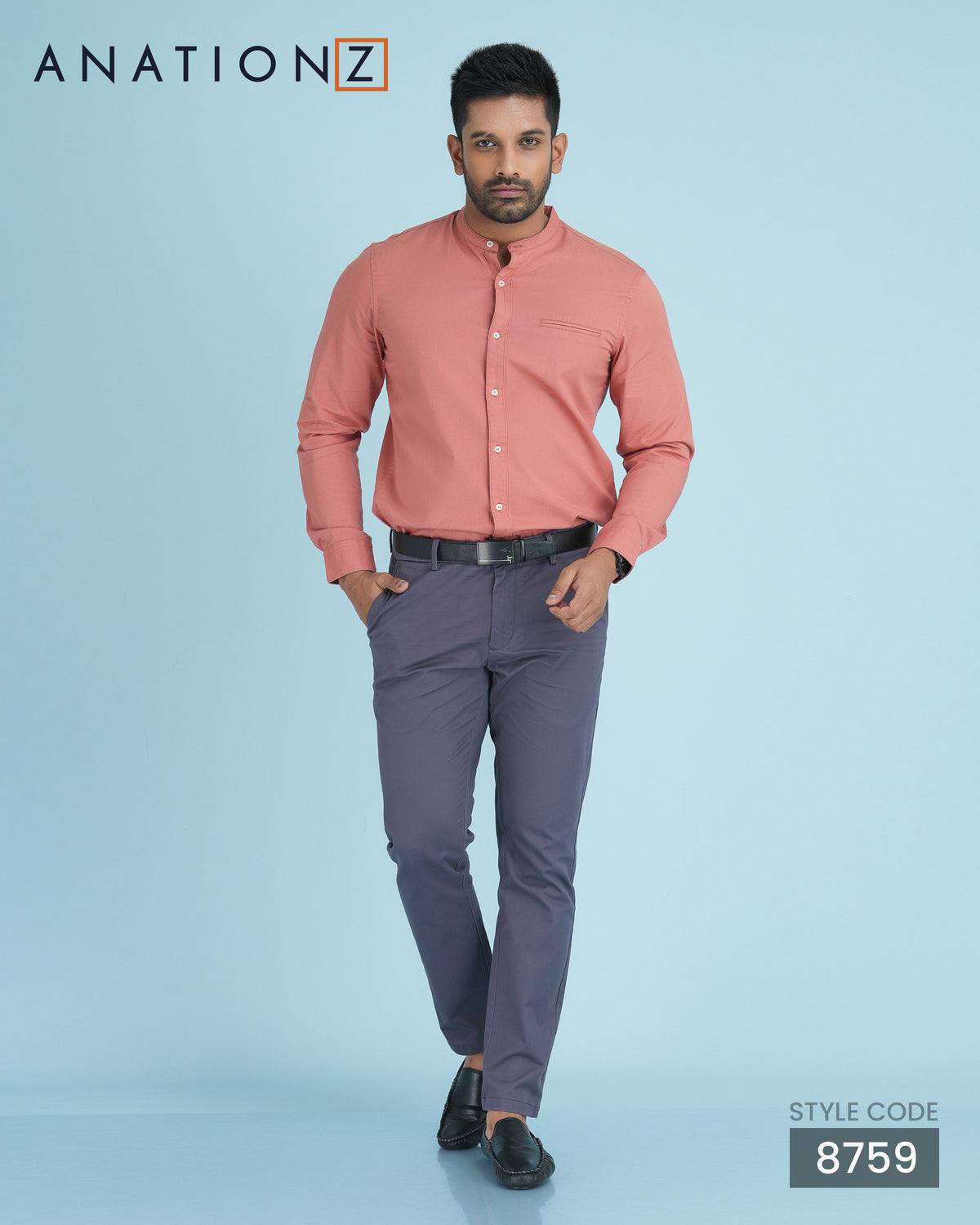AnationZ Essential Cotton Long Sleeve Shirt - Coral Sri Lanka