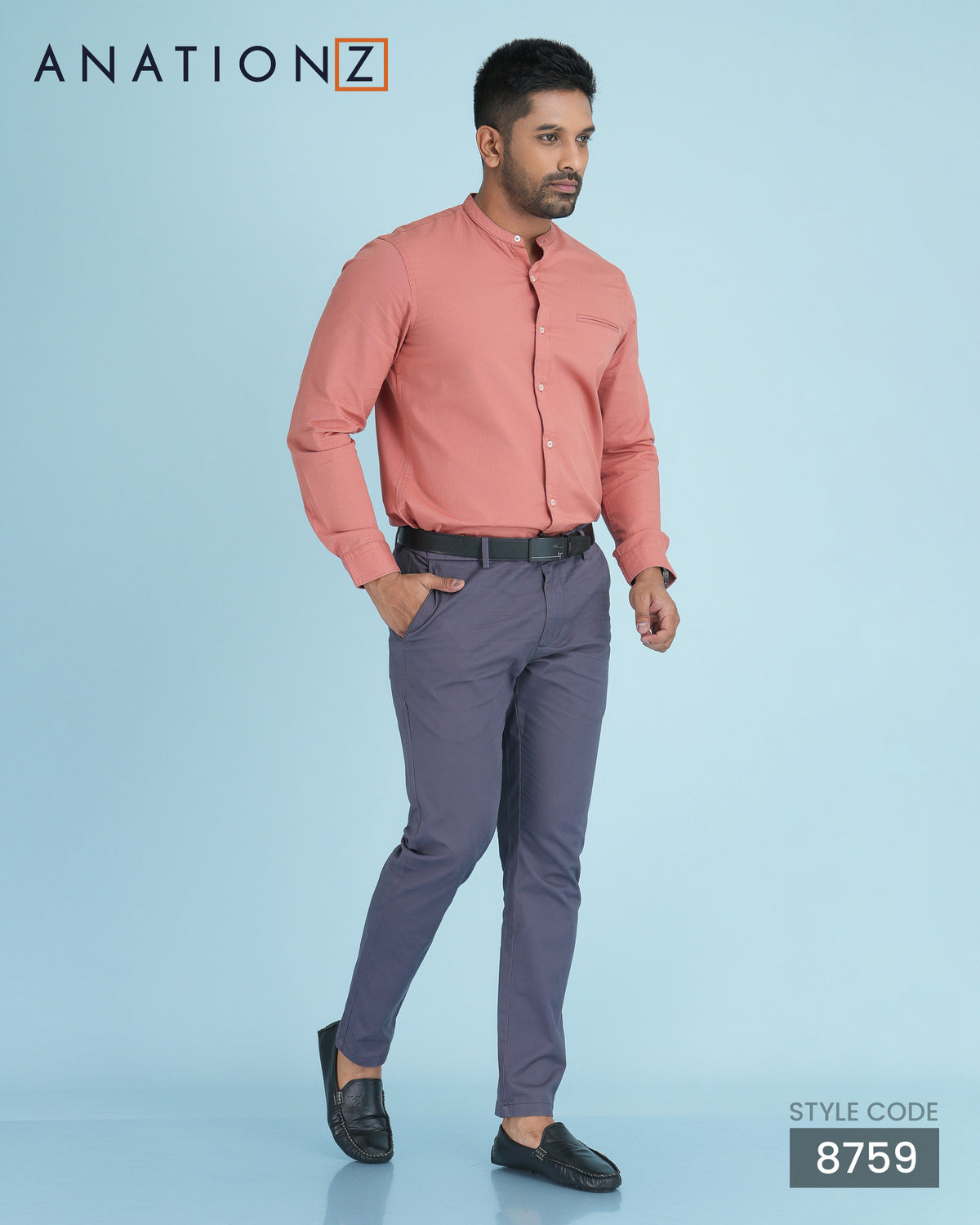 AnationZ Essential Cotton Long Sleeve Shirt - Coral Sri Lanka