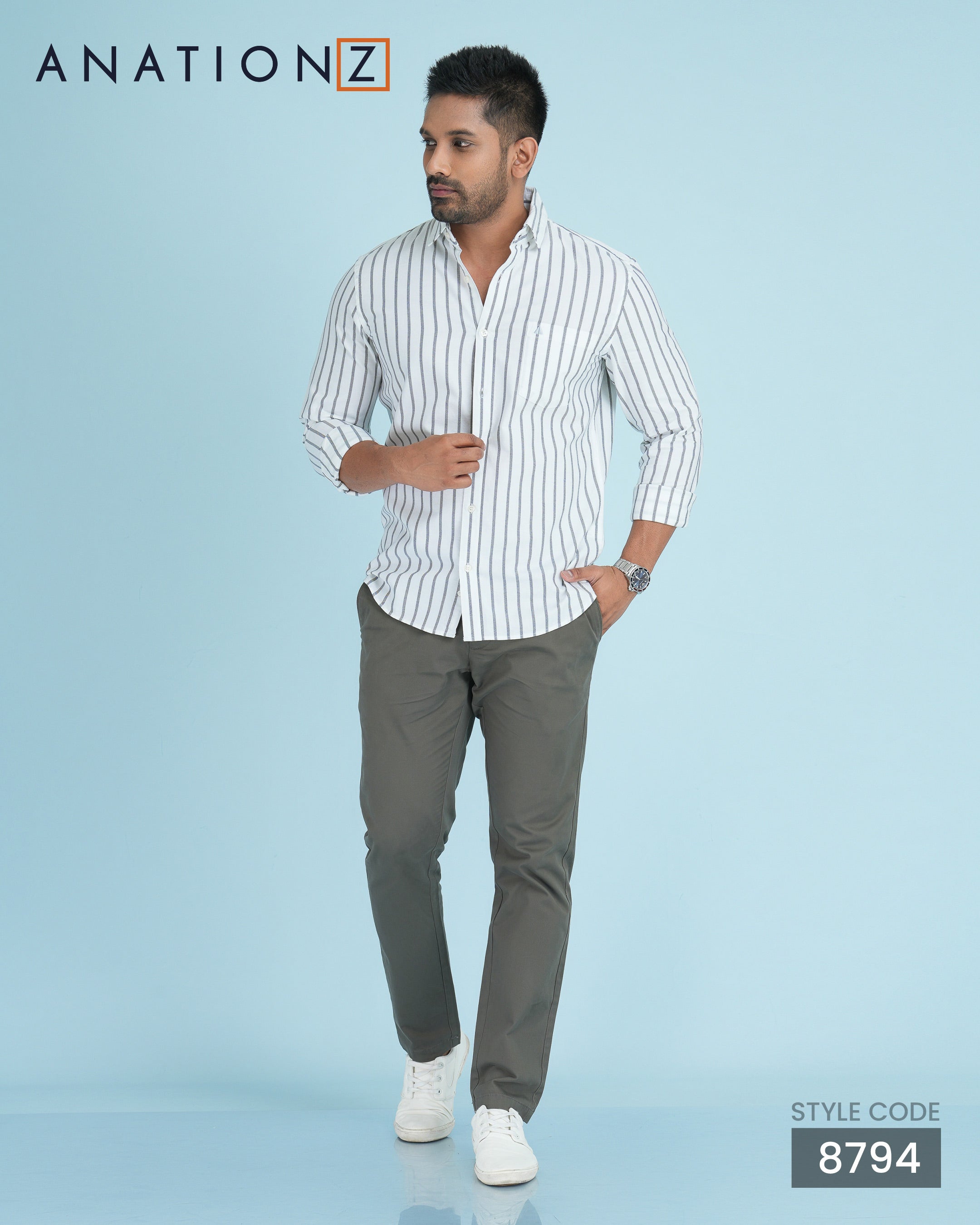 Premium Stripe Oxford Button-Down - White