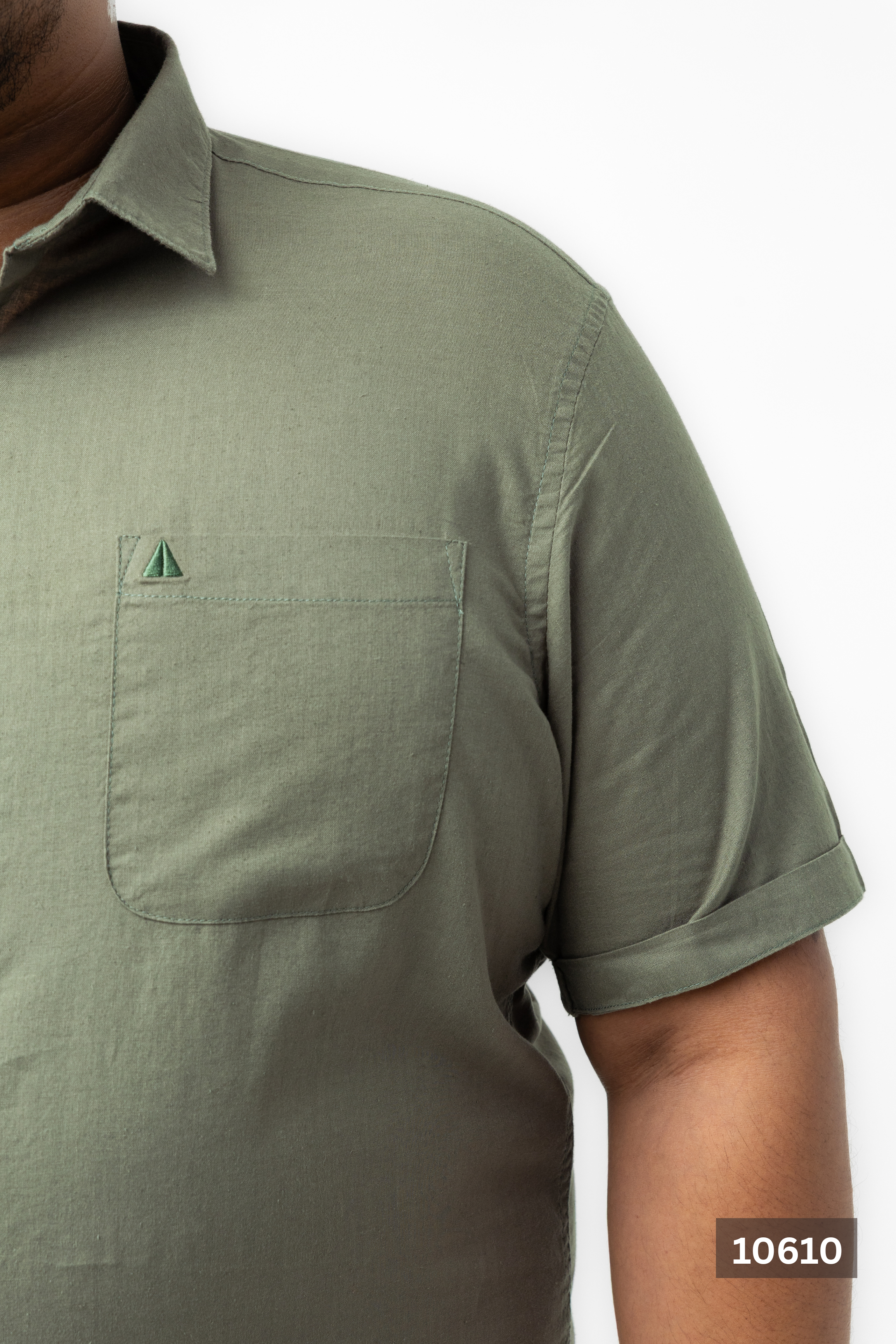 Plus Size Linen Cotton Shirt – Army Green | AnationZ