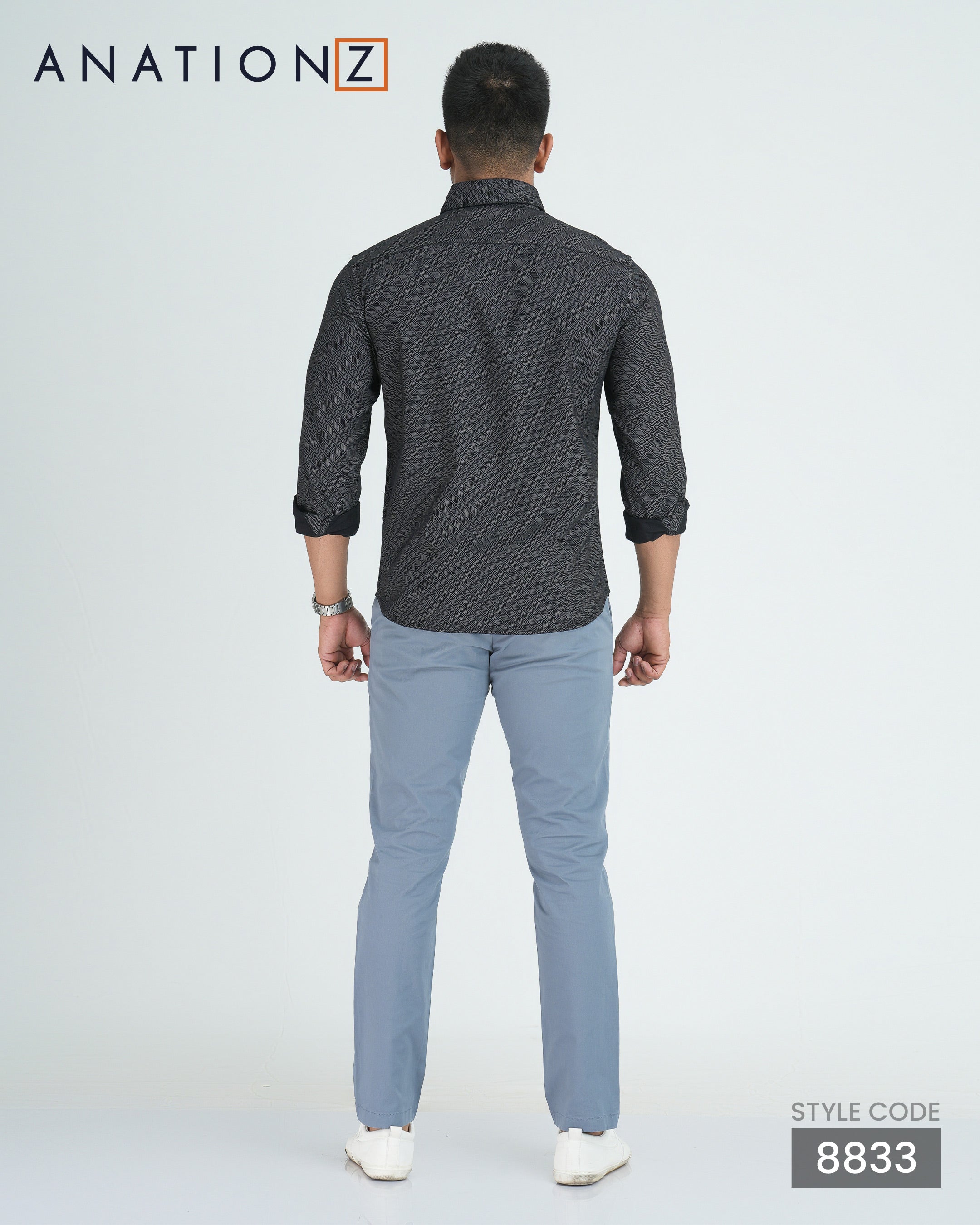 AnationZ Essential Cotton Button-Down Shirt - Midnight Onyx Sri Lanka