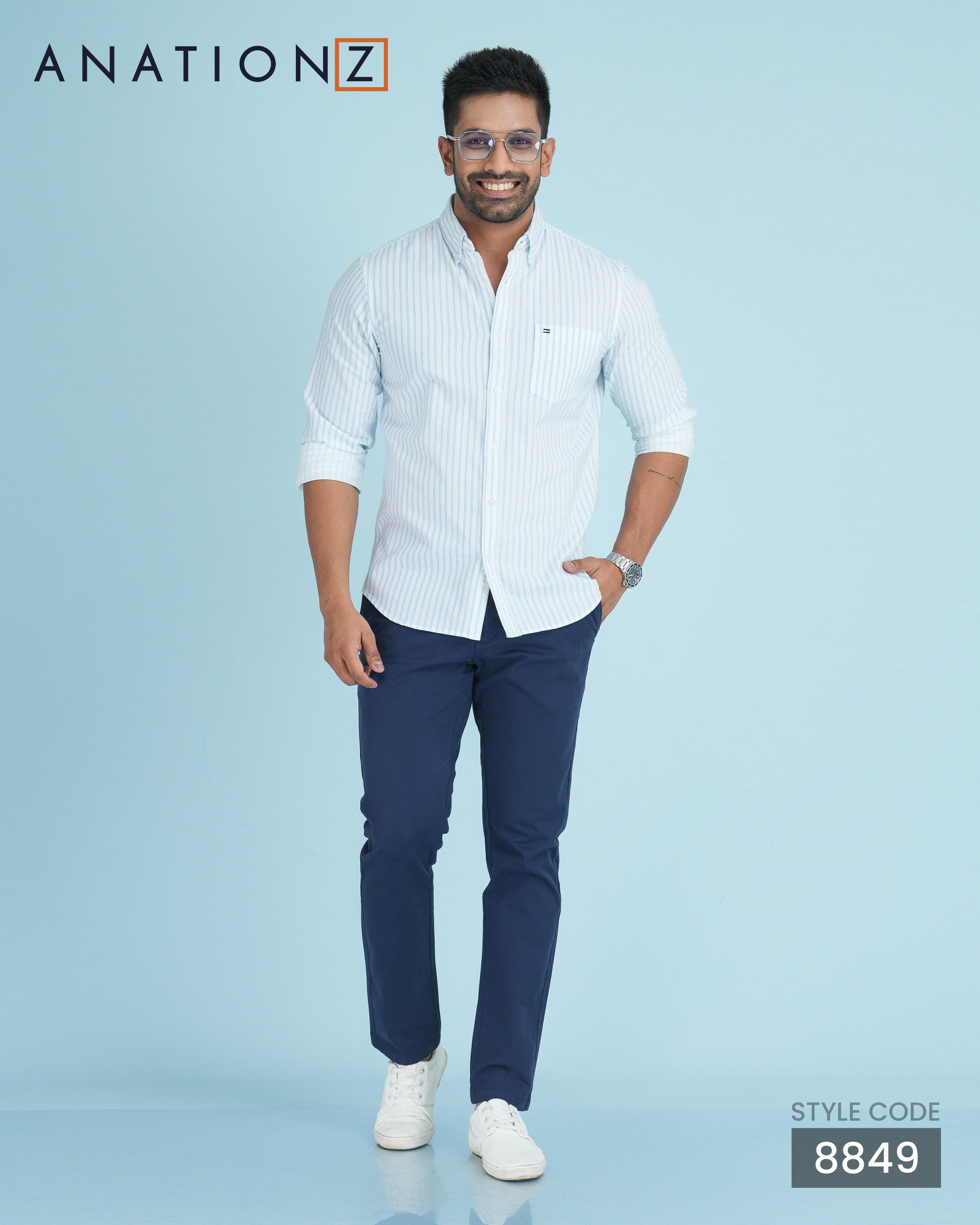 AnationZ Essential Cotton Button-Down Shirt - Alpine White Sri Lanka