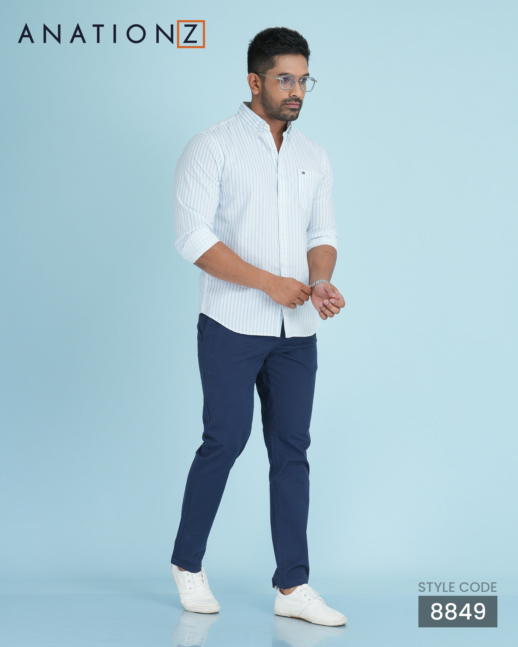 AnationZ Essential Cotton Button-Down Shirt - Alpine White Sri Lanka