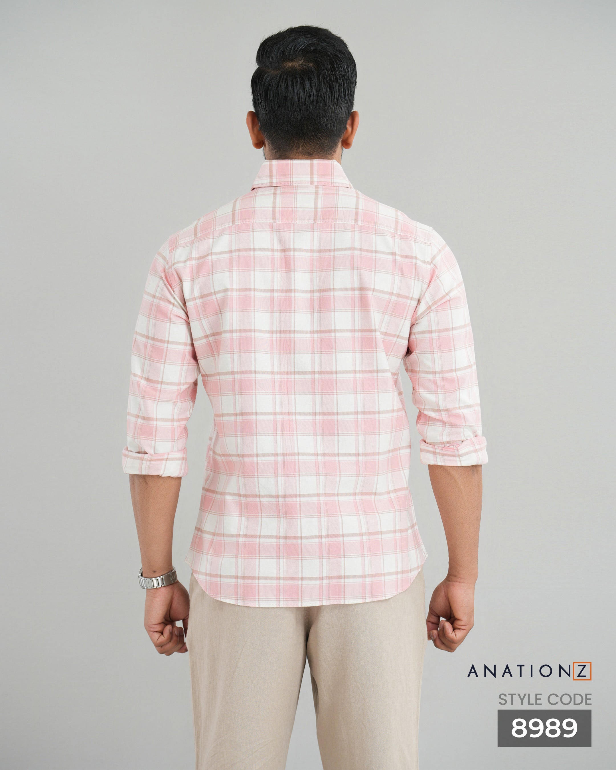 Classic Cotton Checked Shirt - Dusty Rose