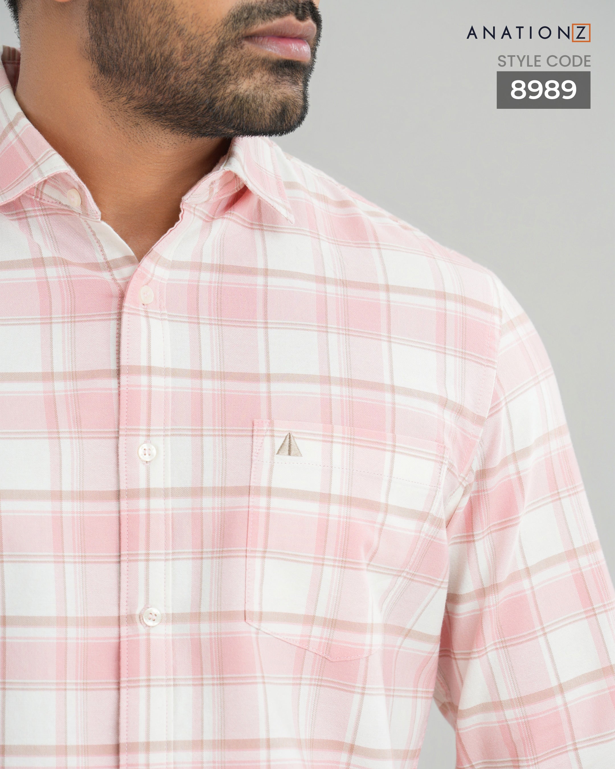 Classic Cotton Checked Shirt - Dusty Rose