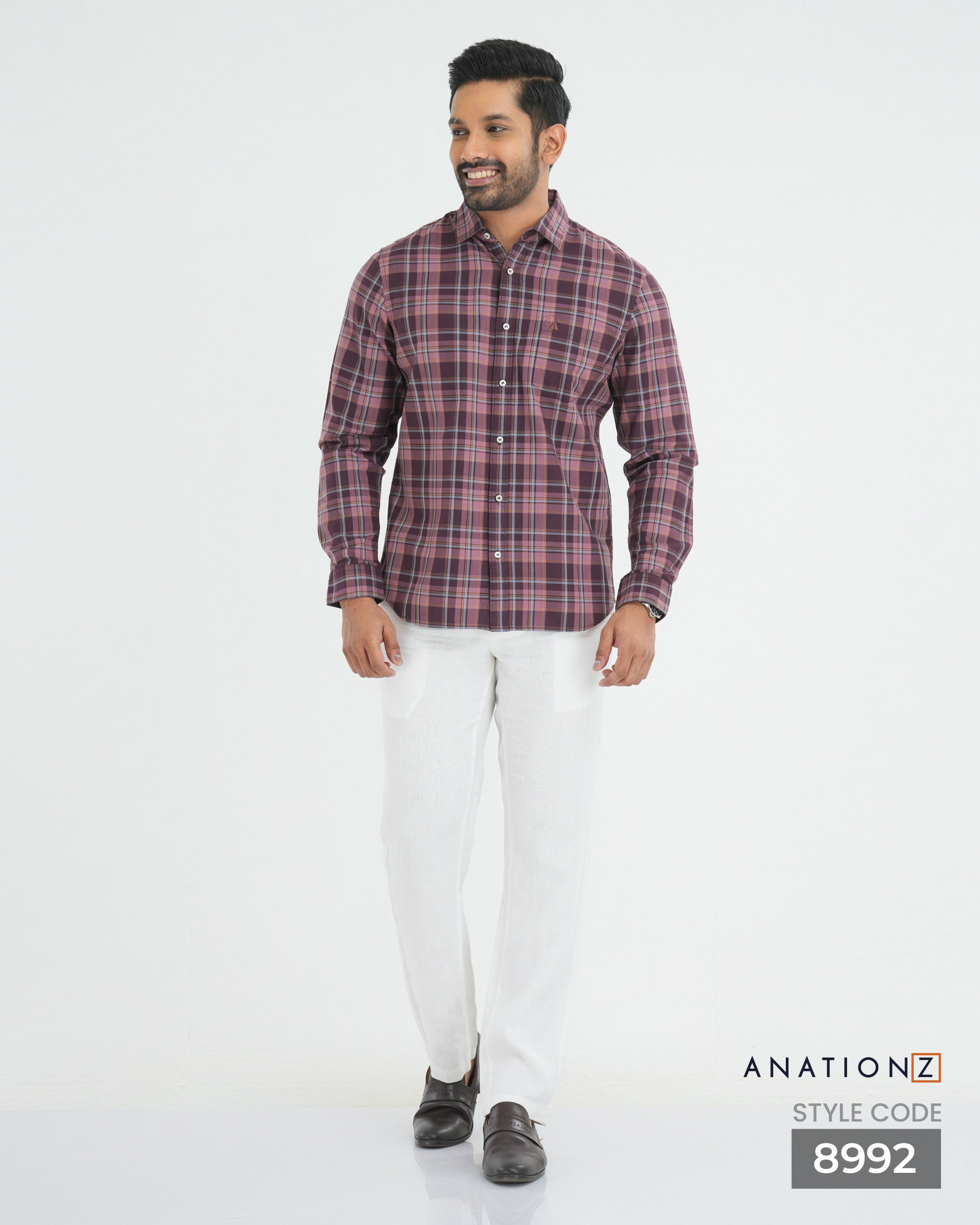 Classic Cotton Checked Shirt - Maroon