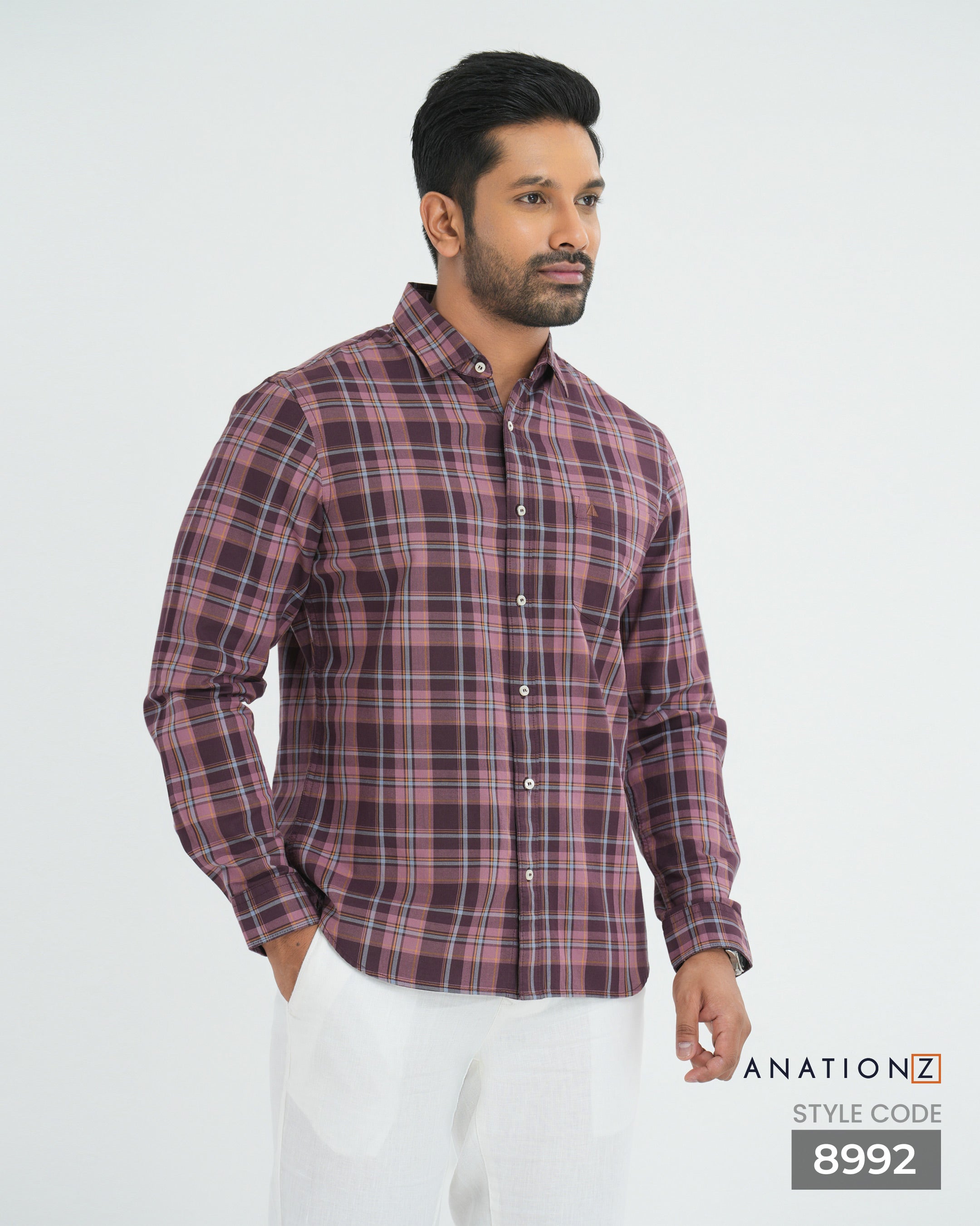 Classic Cotton Checked Shirt - Maroon