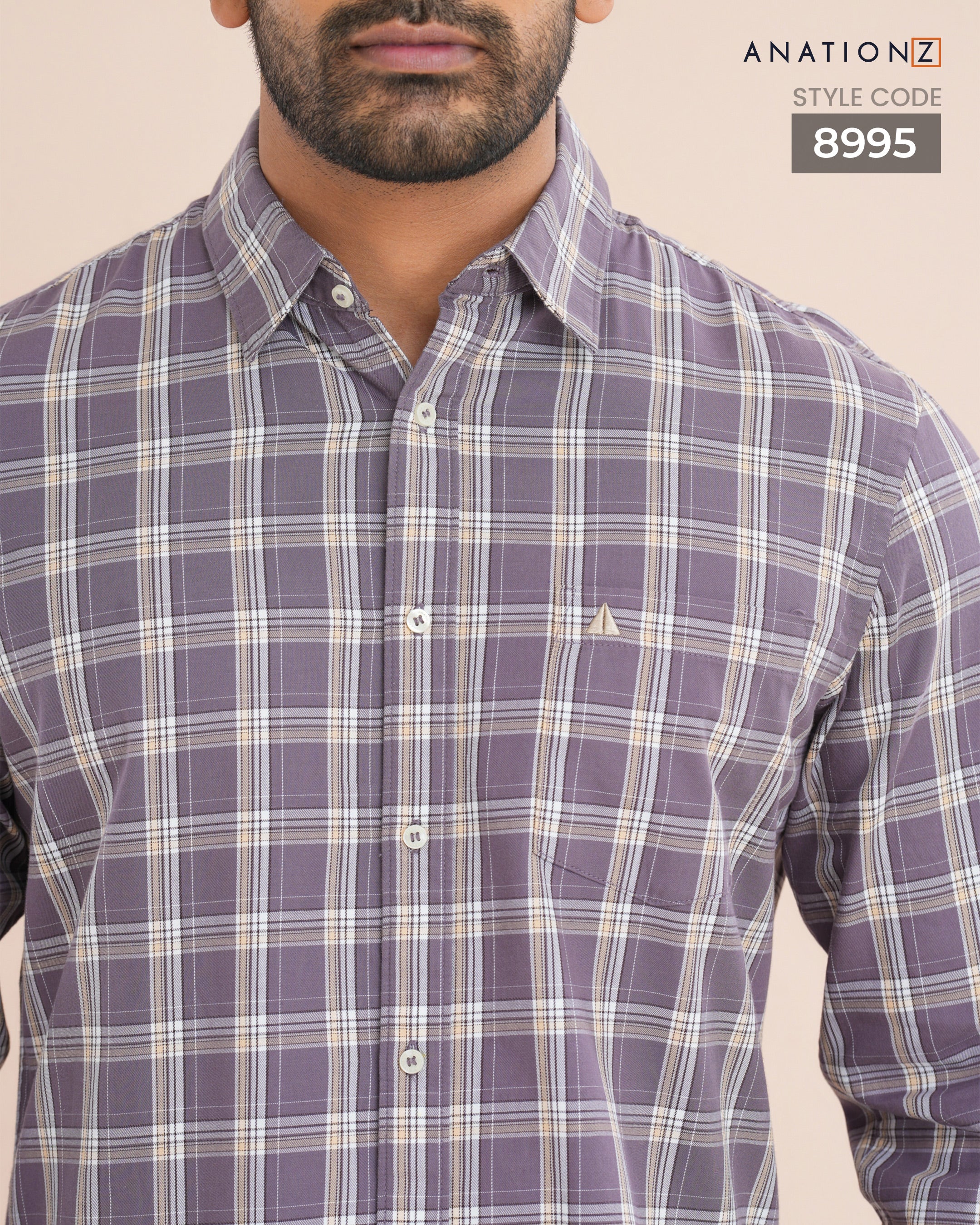 Classic Cotton Checked Shirt - Mauve