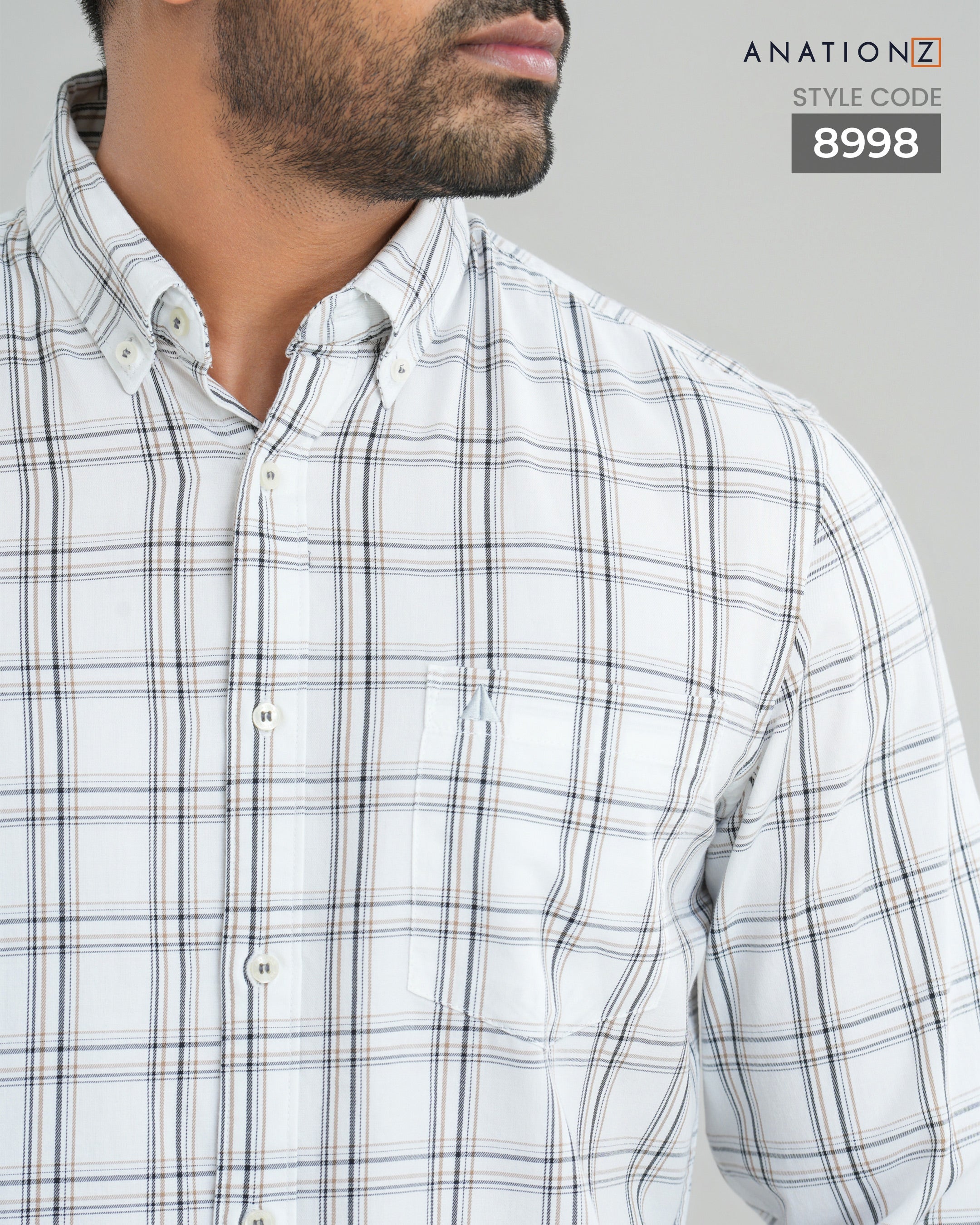 Classic Cotton Checked Shirt - White