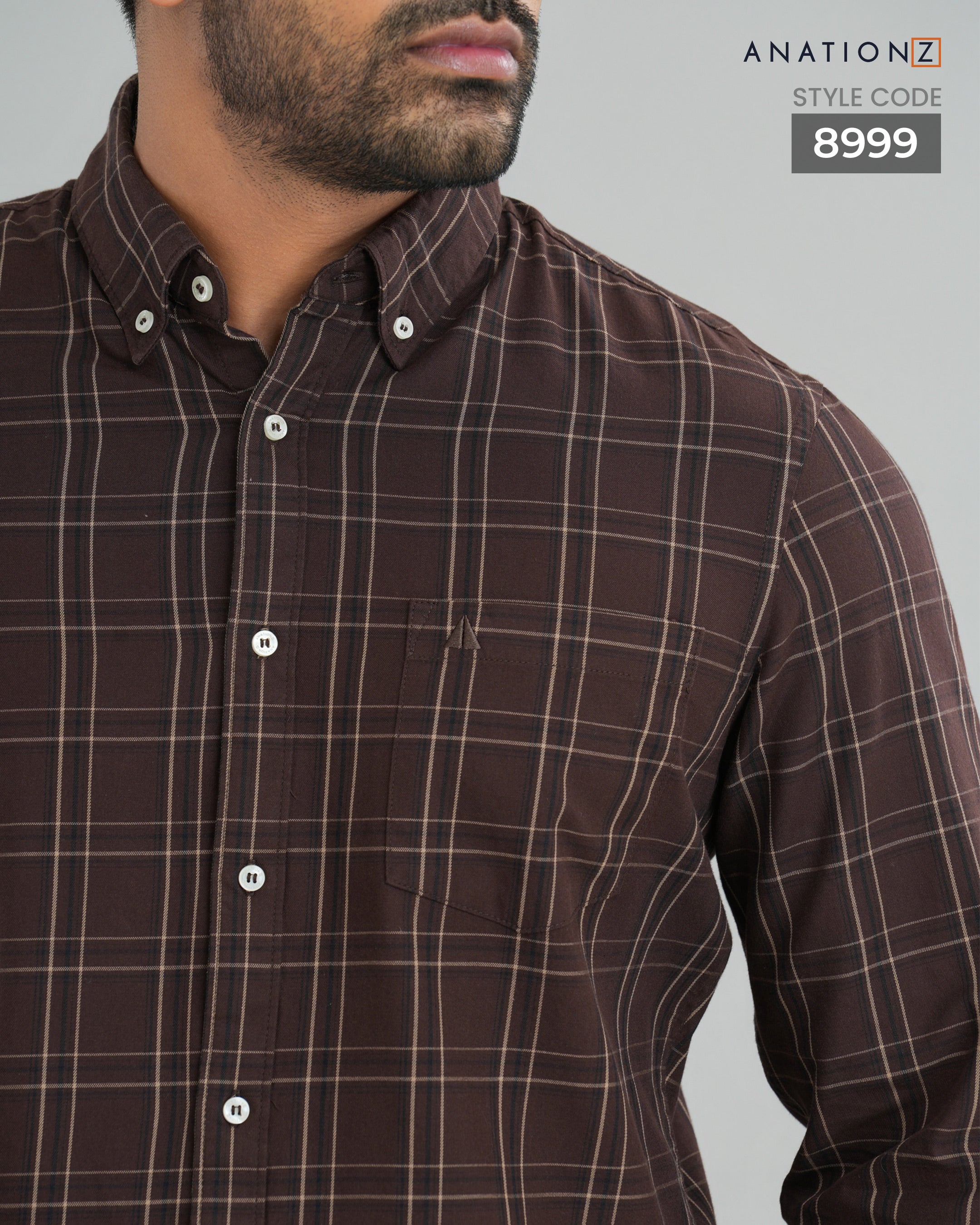 Classic Cotton Checked Shirt - Mocha