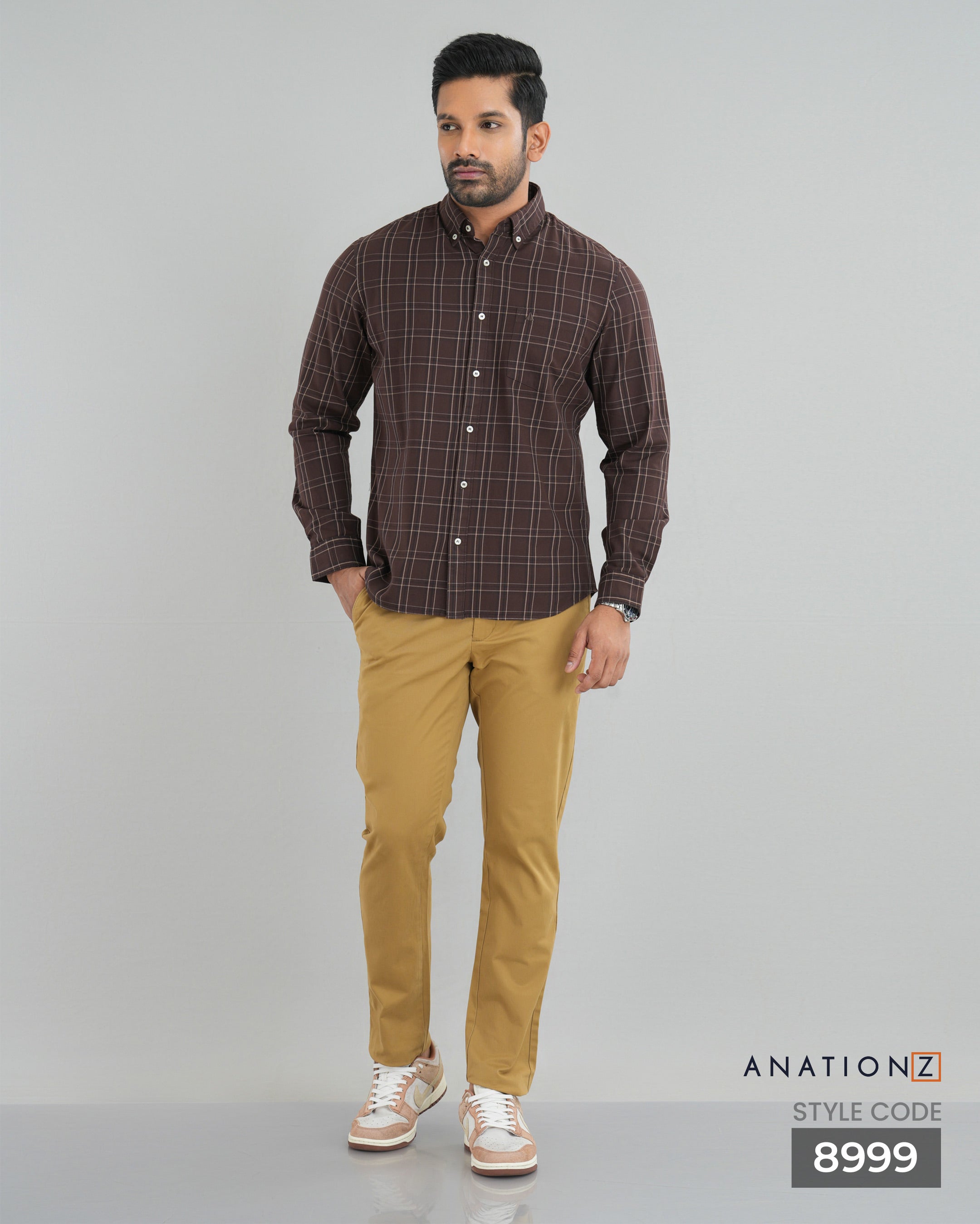 Classic Cotton Checked Shirt - Mocha