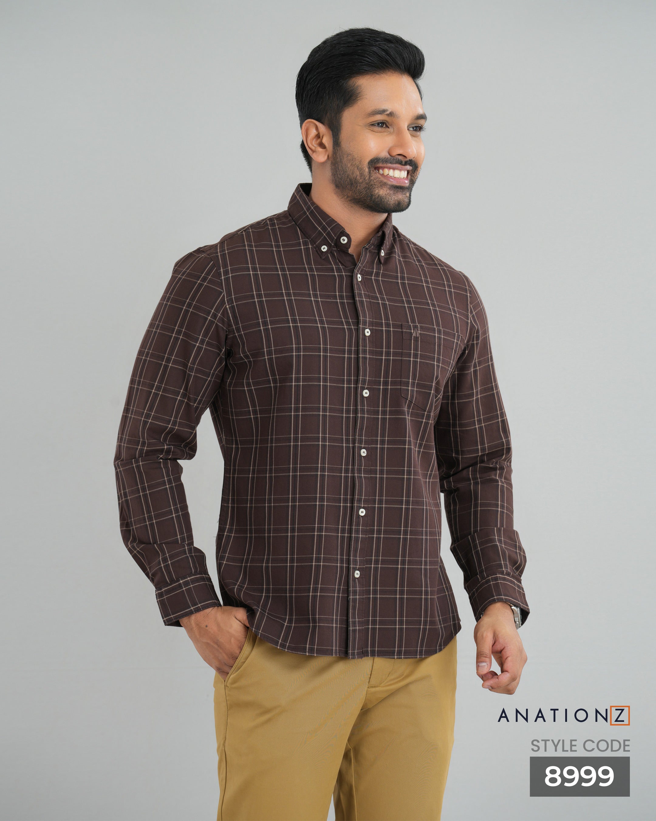 Classic Cotton Checked Shirt - Mocha