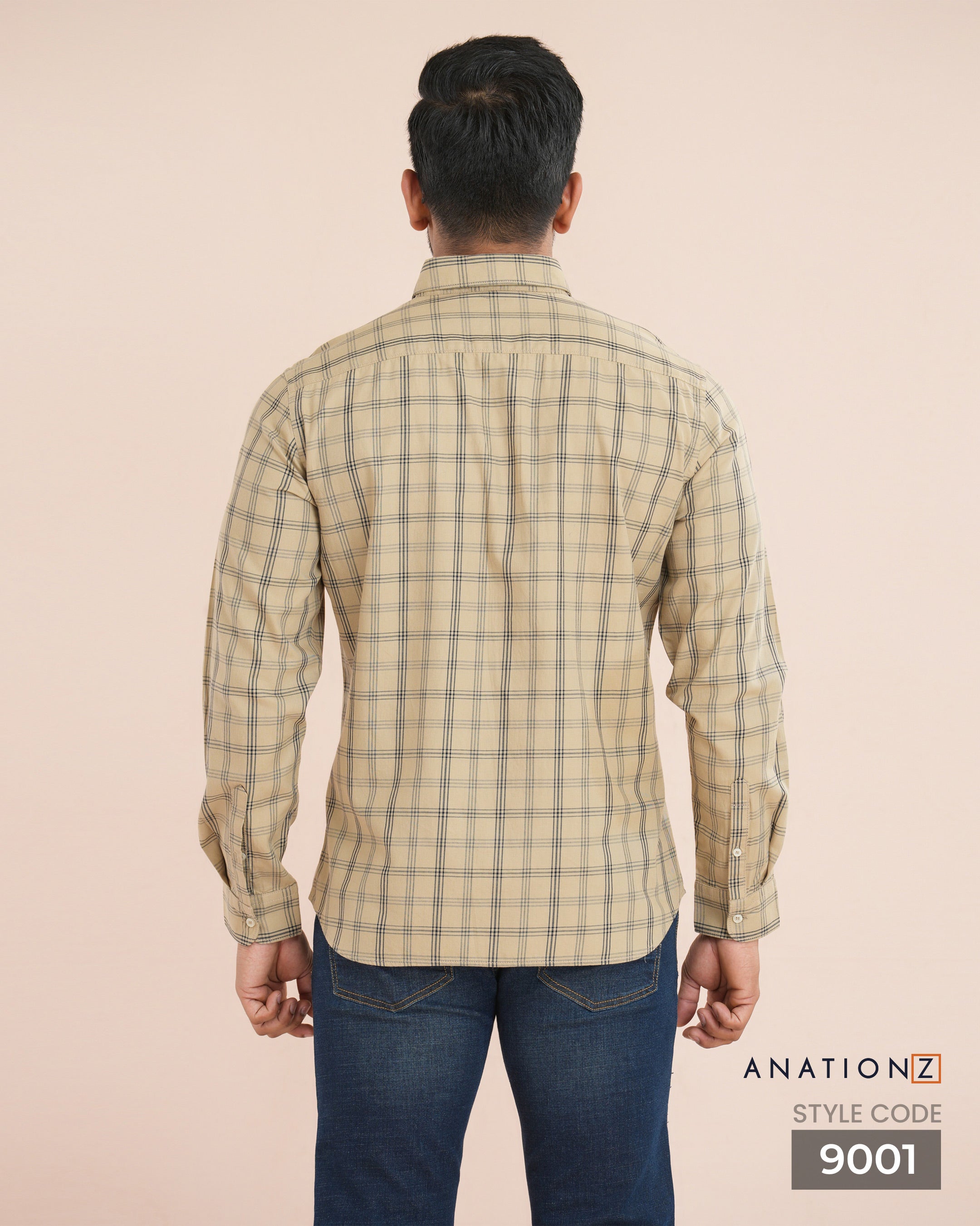 Classic Cotton Checked Shirt - Beige
