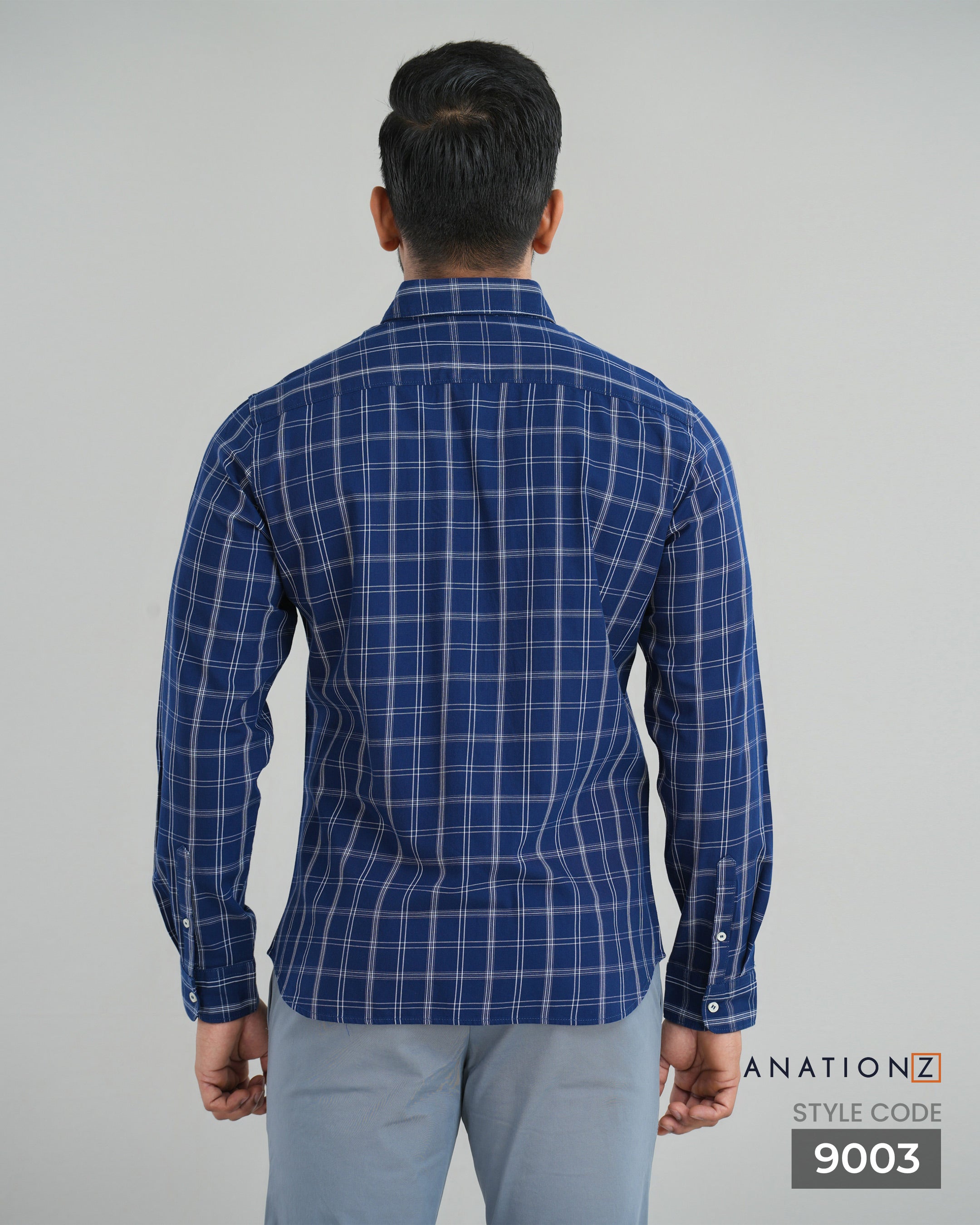 Classic Cotton Checked Shirt - Blue