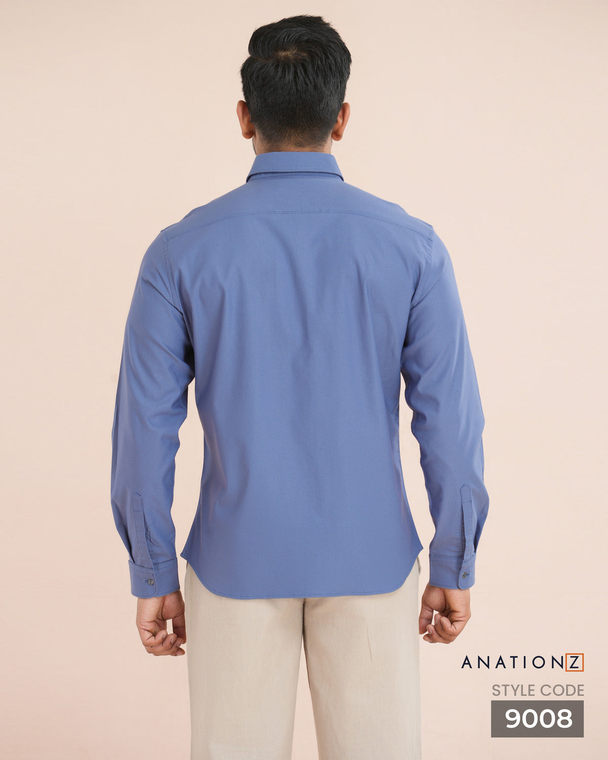 AnationZ Essential Cotton Long Sleeve Shirt - Atlantic Blue Sri Lanka