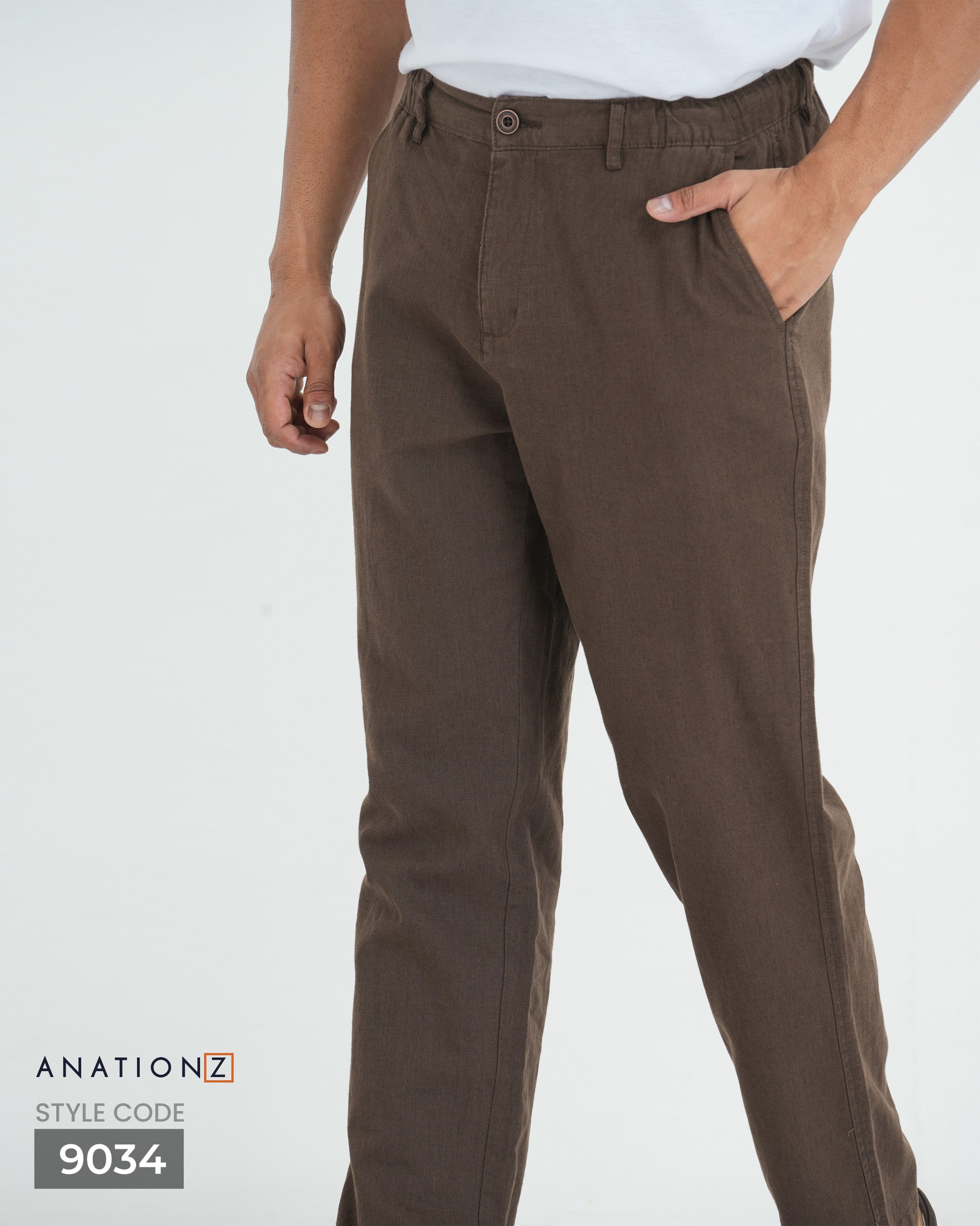 Linen Cotton Relaxed Fit Pants | Old Money Style - Brown