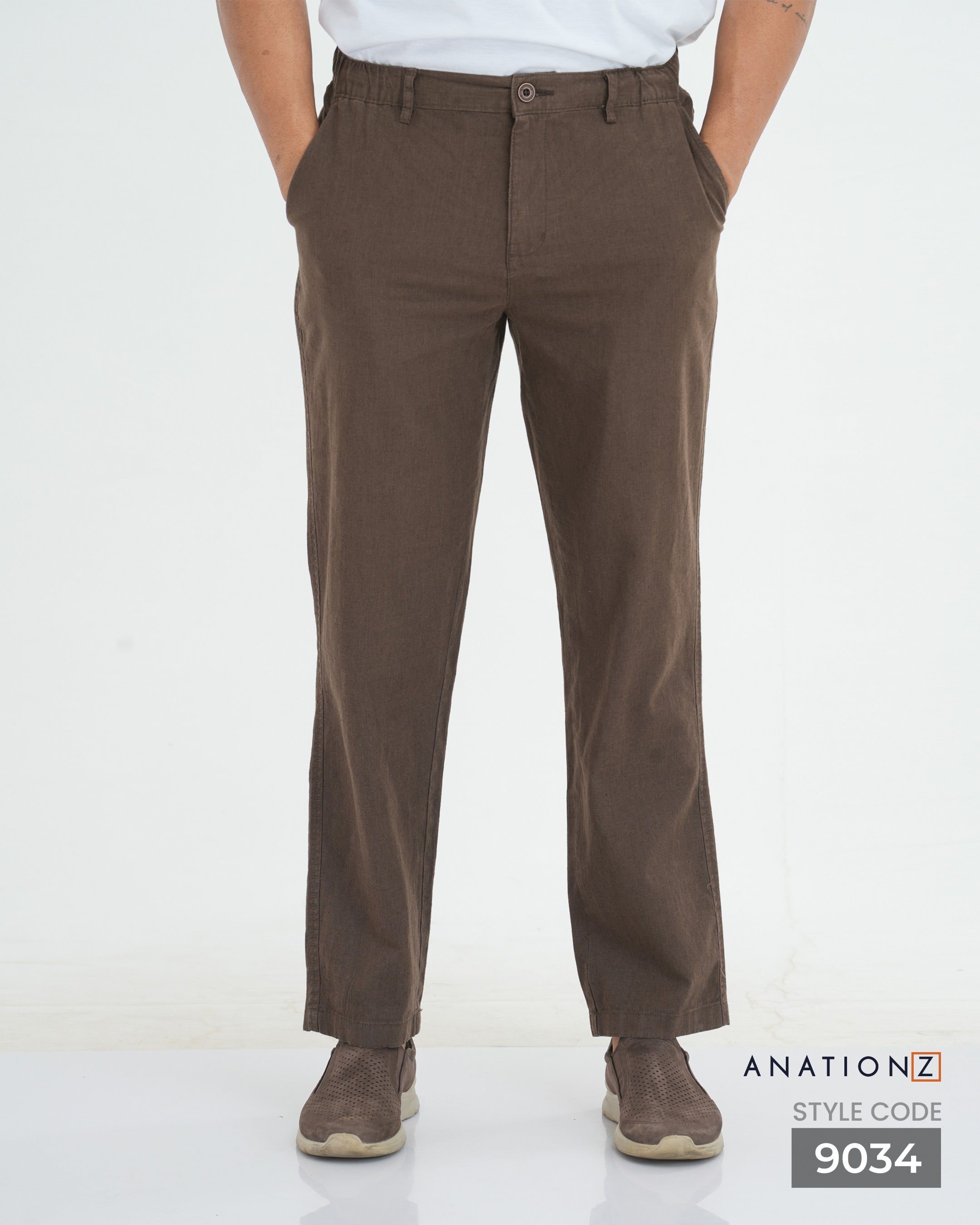 Linen Cotton Relaxed Fit Pants | Old Money Style - Brown