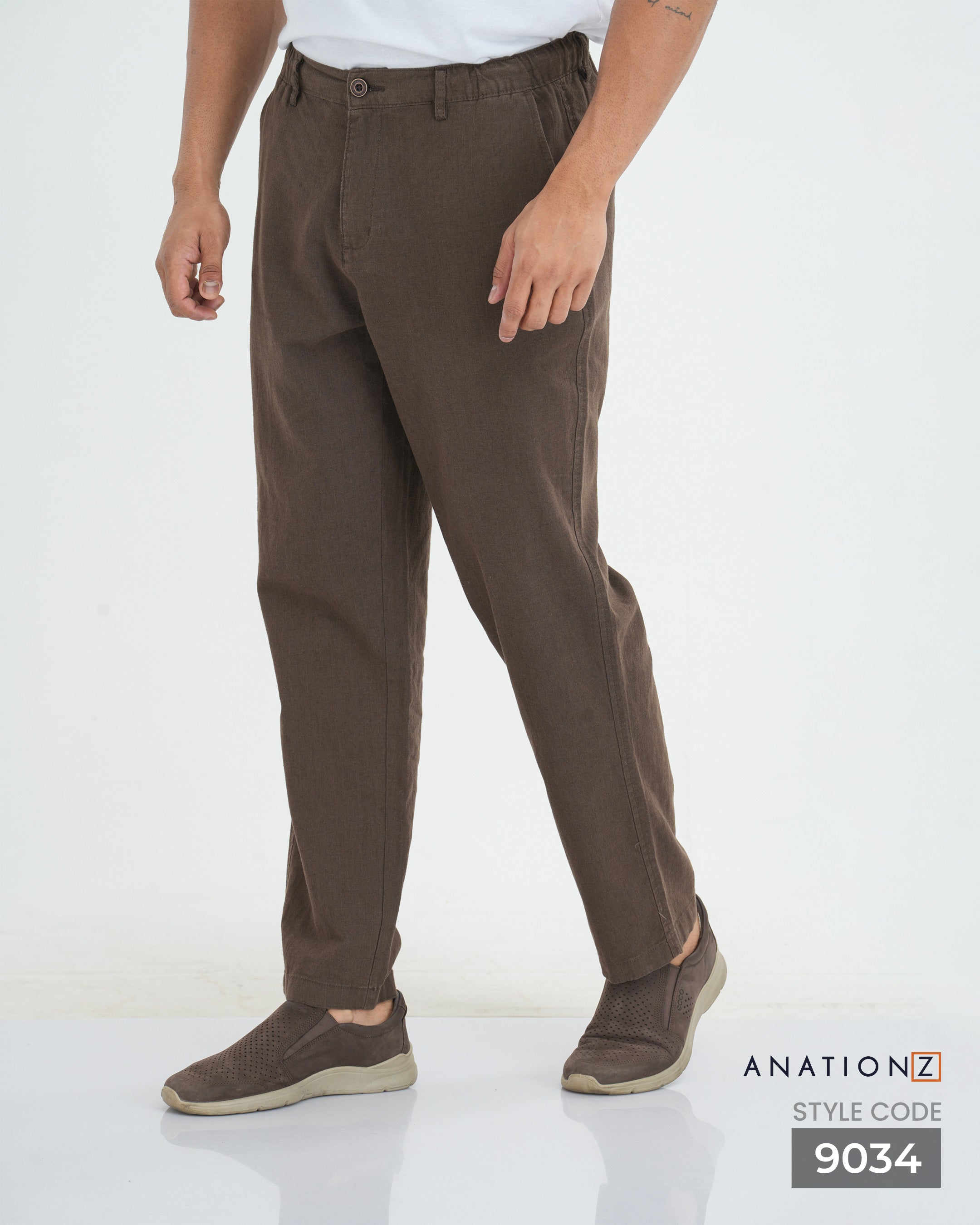Linen Cotton Relaxed Fit Pants | Old Money Style - Brown