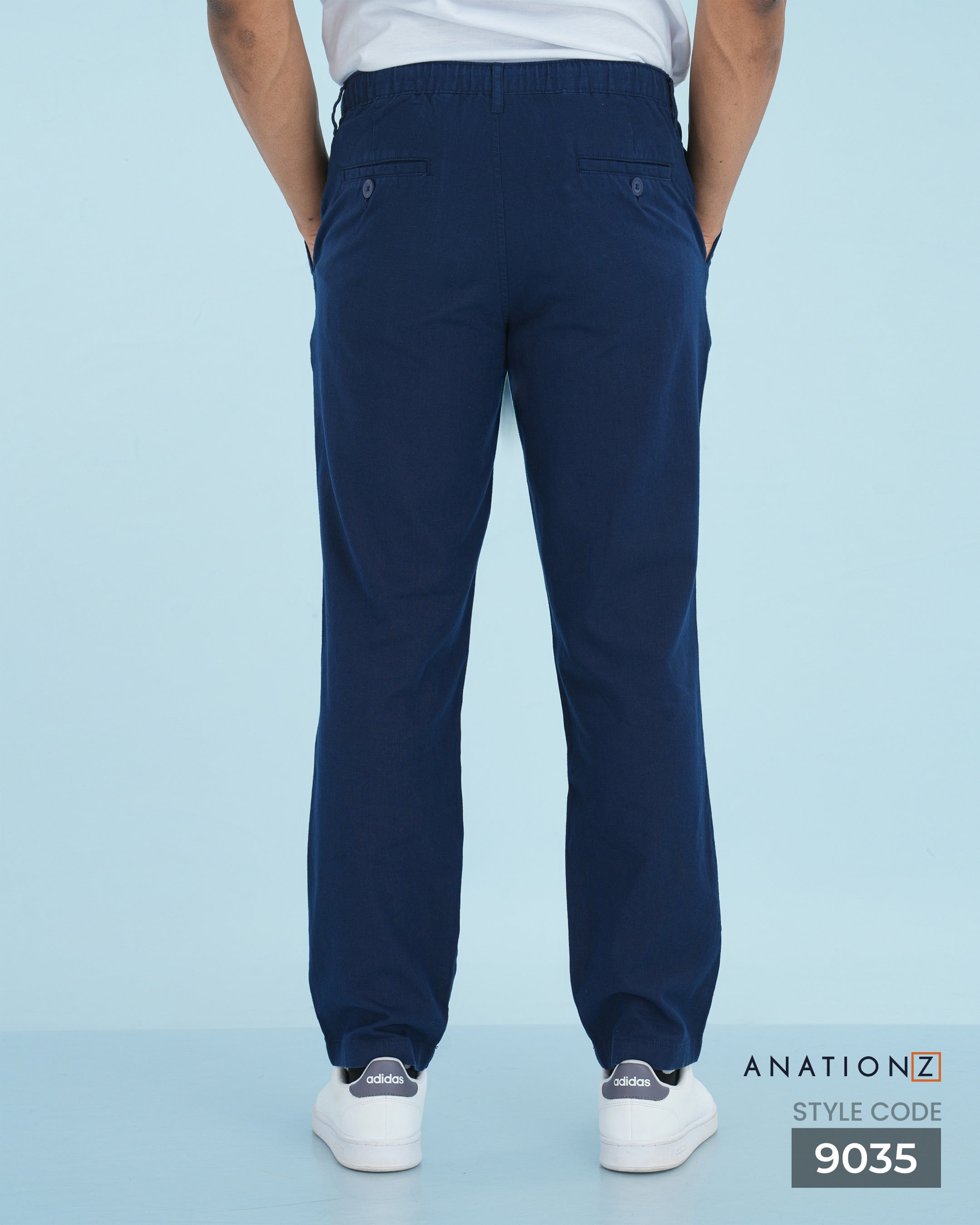 Linen Cotton Relaxed Fit Pants | Old Money Style - Navy