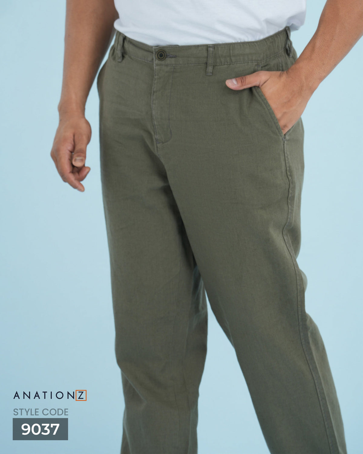 AnationZ Heritage Linen Relaxed Pant - Olive Ground Sri Lanka