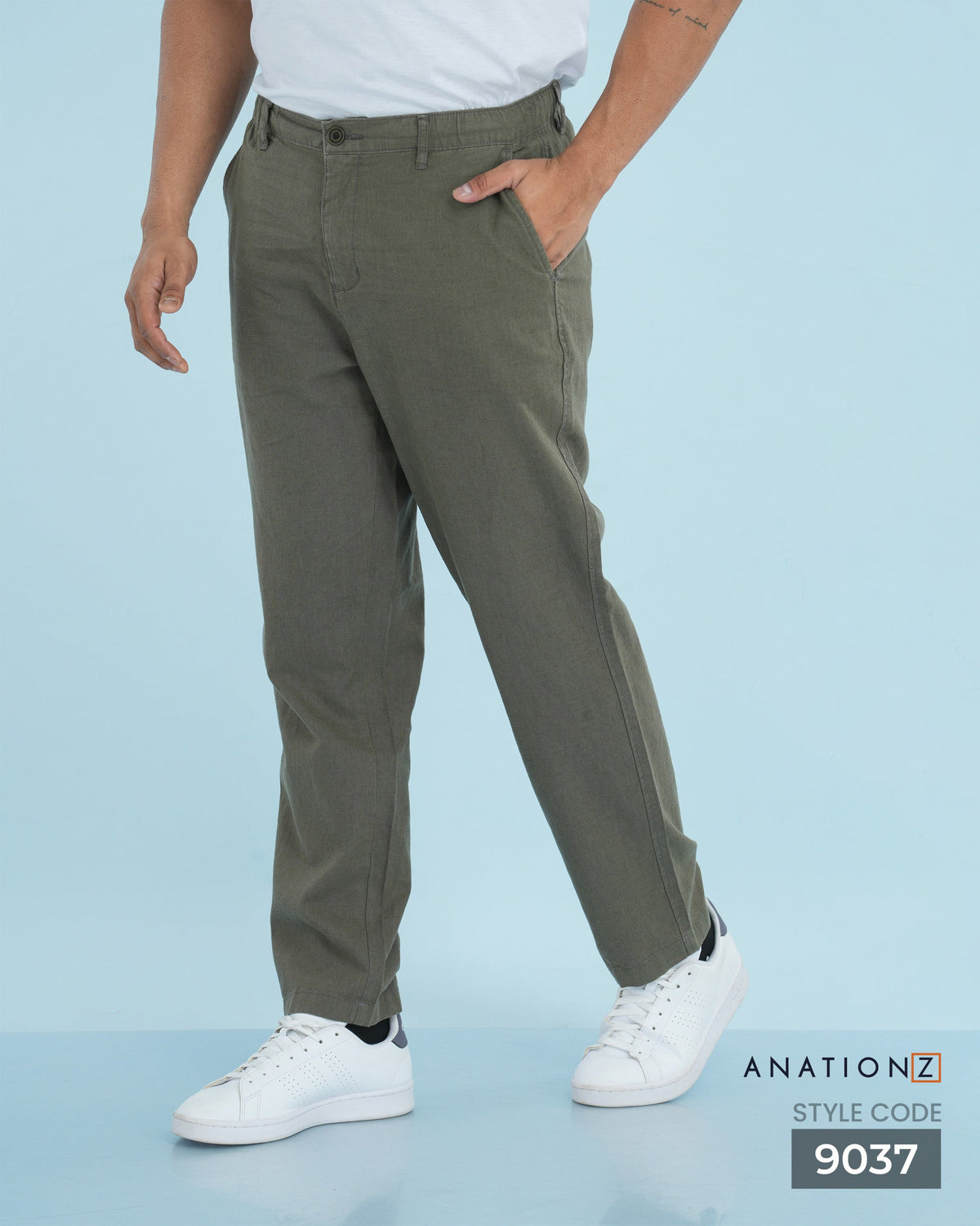 AnationZ Heritage Linen Relaxed Pant - Olive Ground Sri Lanka