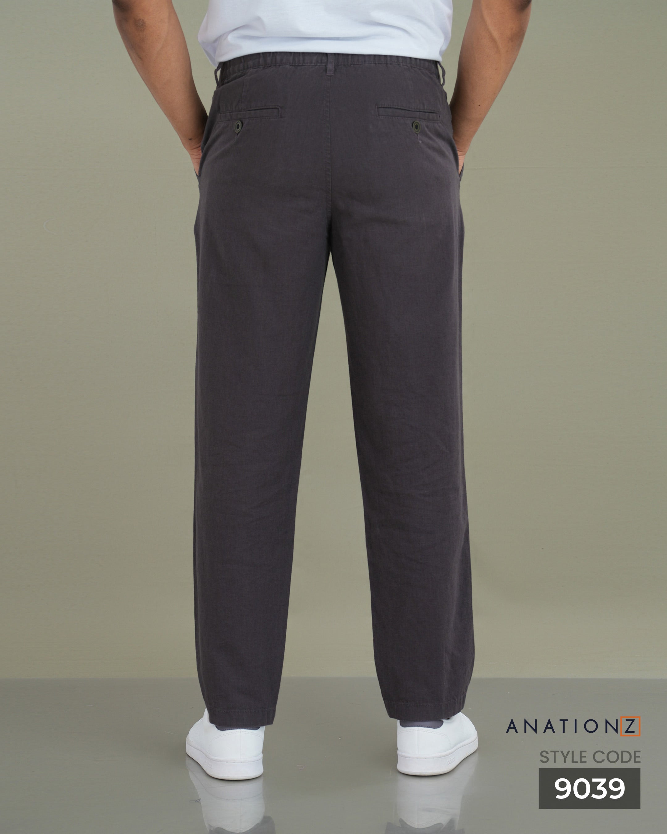 Linen Cotton Relaxed Fit Pants | Old Money Style - Dark Grey