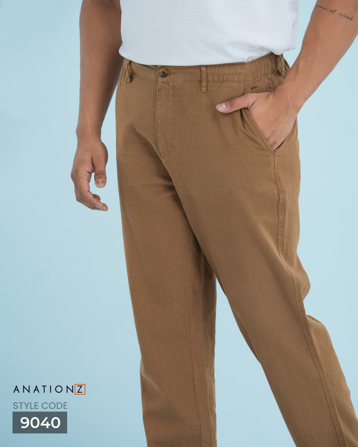 AnationZ Heritage Linen Relaxed Pant - Espresso Sri Lanka