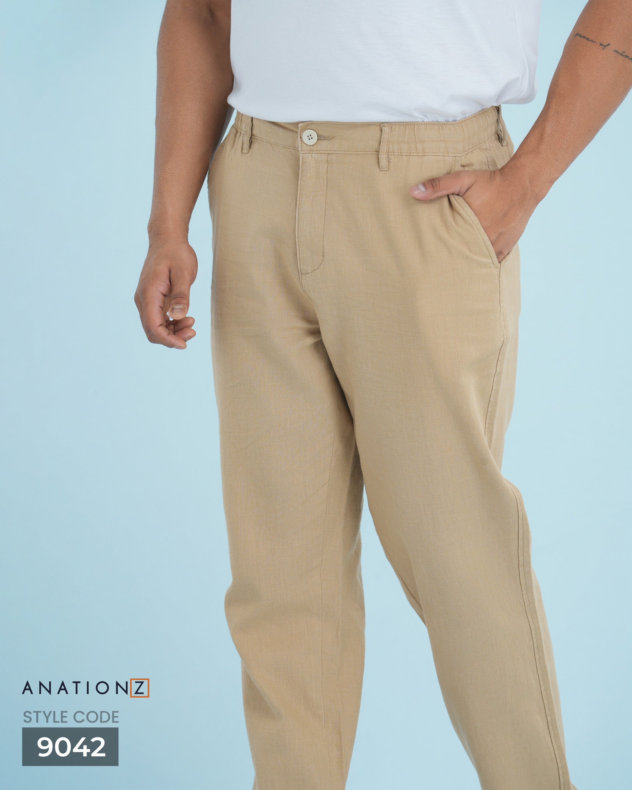 Linen Cotton Relaxed Fit Pants | Old Money Style - Sand