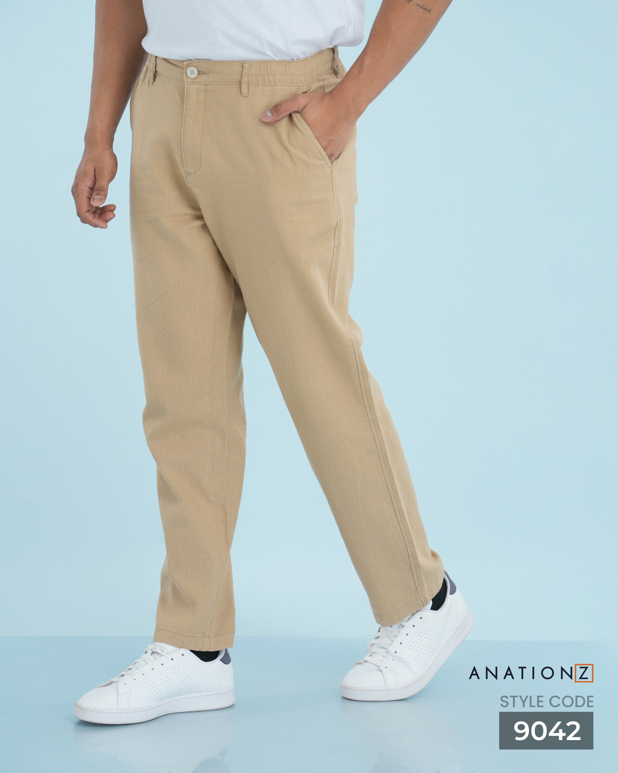 Linen Cotton Relaxed Fit Pants | Old Money Style - Sand