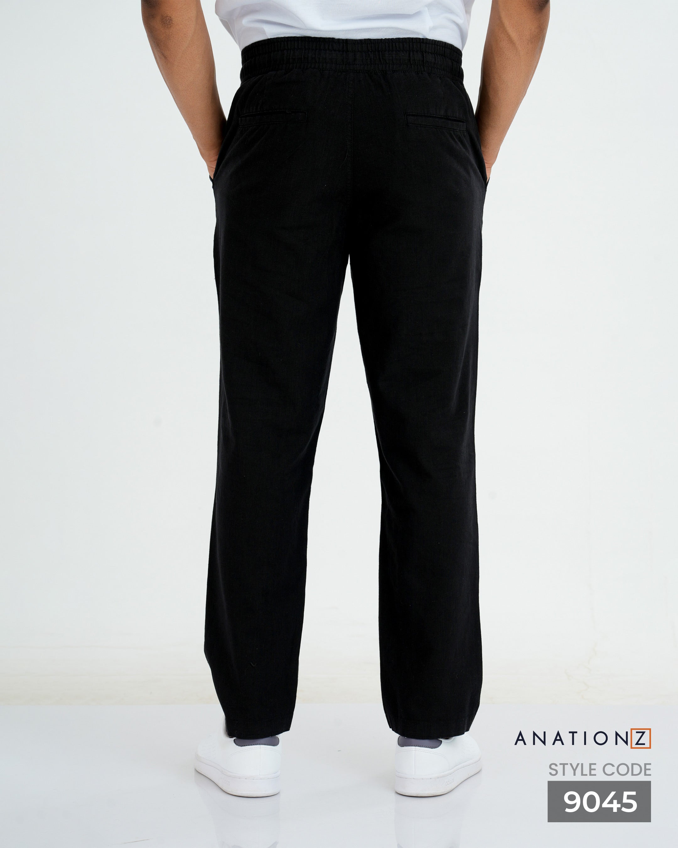 Heritage Linen Cotton Relaxed Pant - Black
