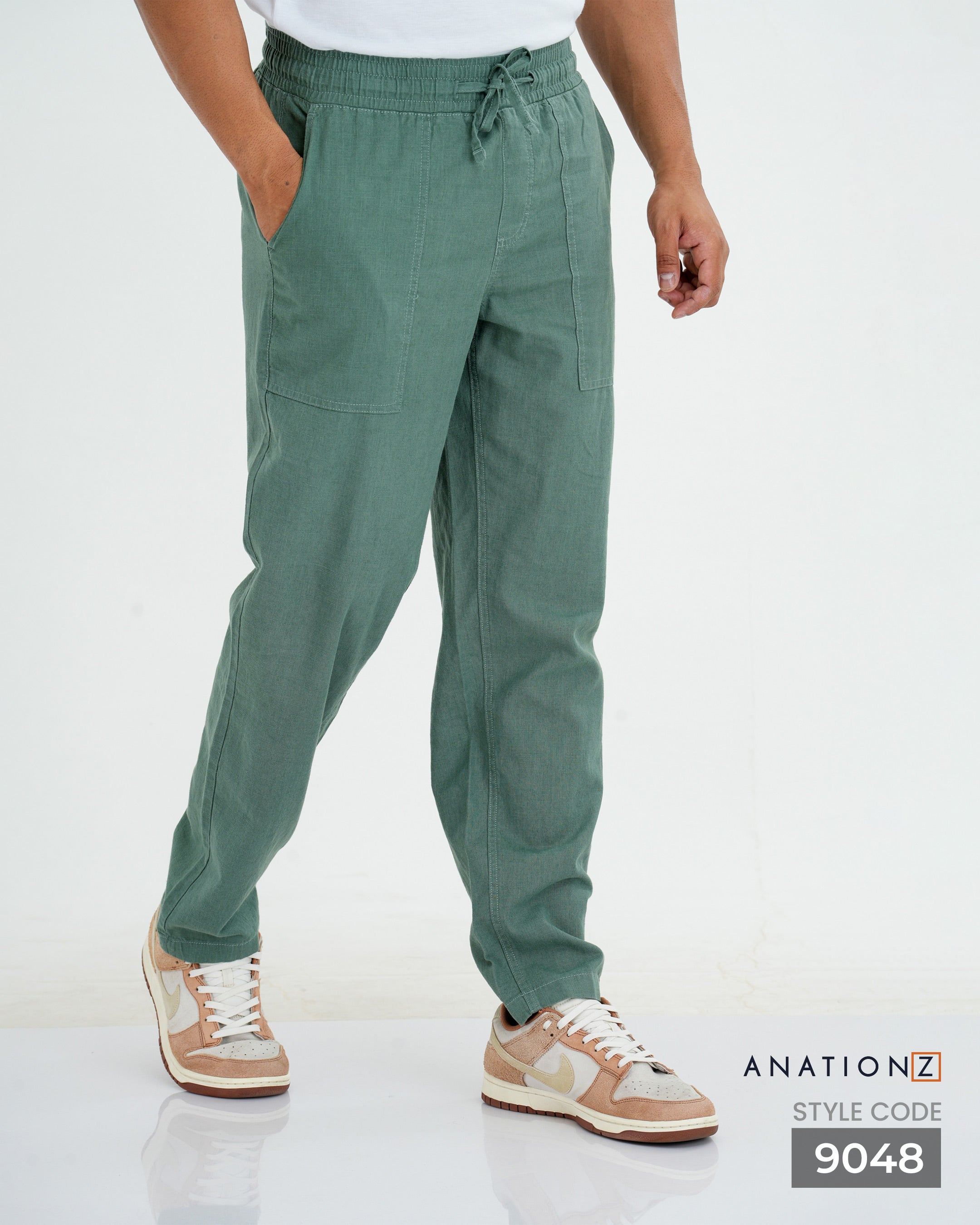 Heritage Linen Cotton Relaxed Pant - Sage