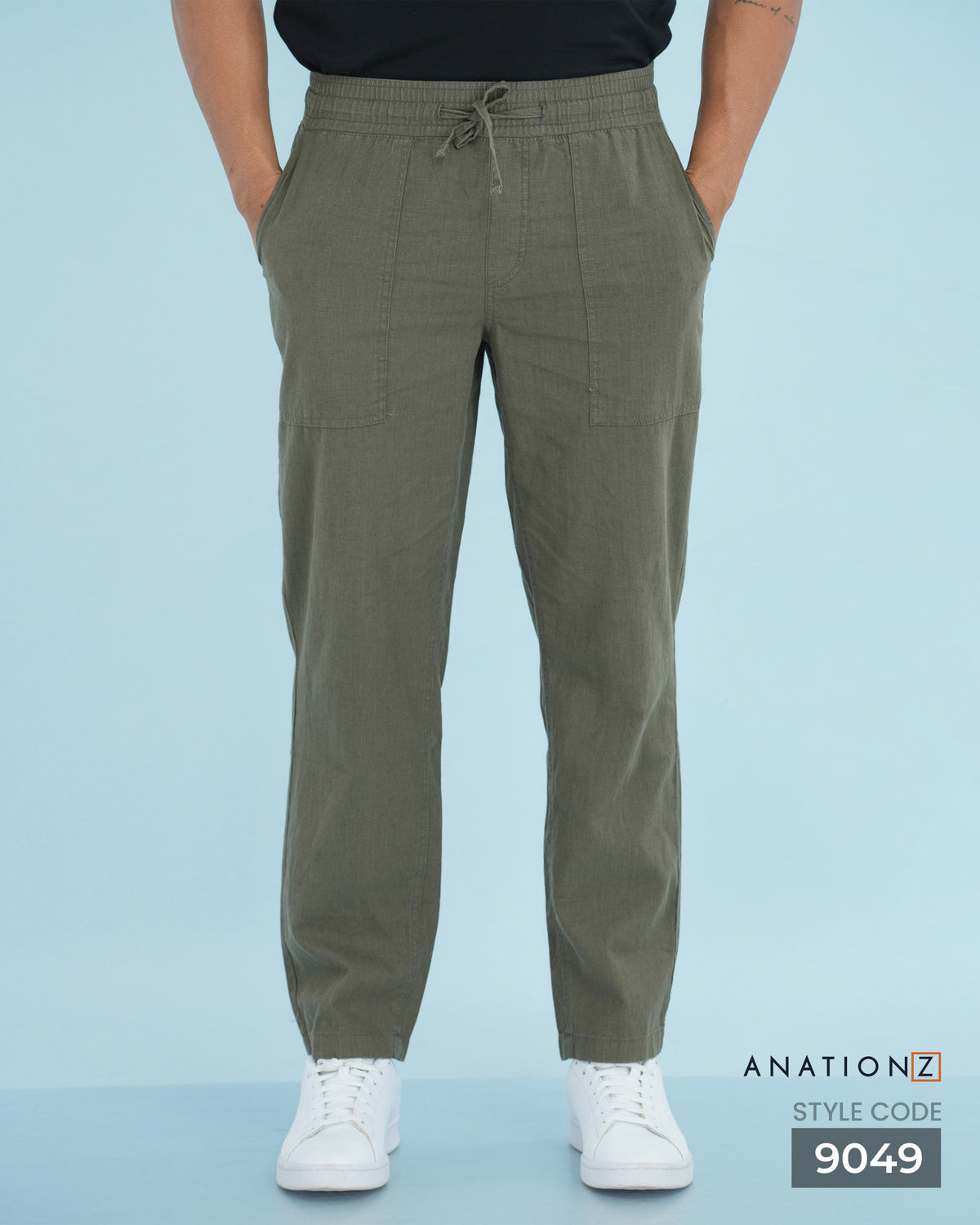 AnationZ Heritage Linen Relaxed Pant - Olive Ground Sri Lanka